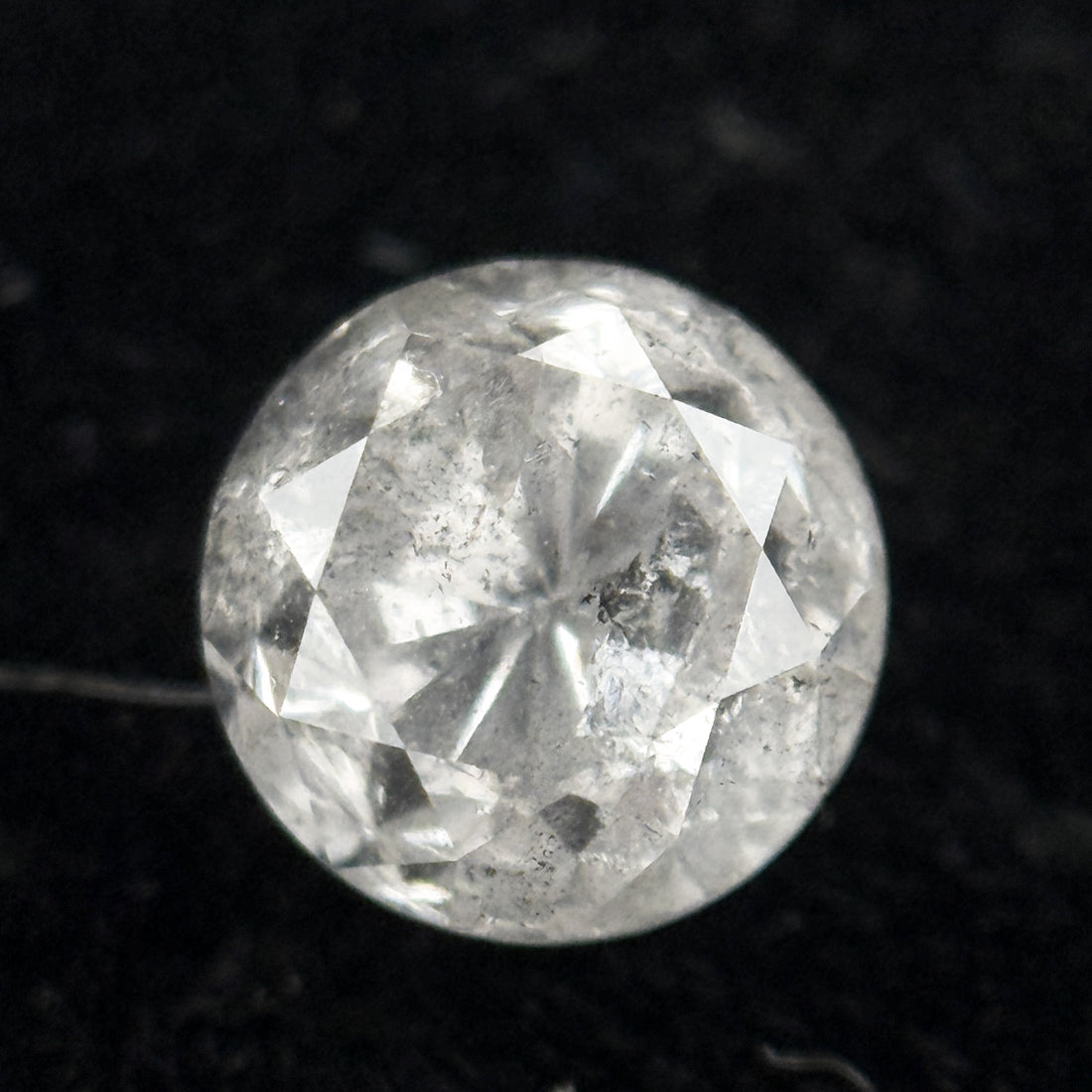 0.91 Ct Round Brilliant Cut Grey Natural Salt and Pepper Diamond