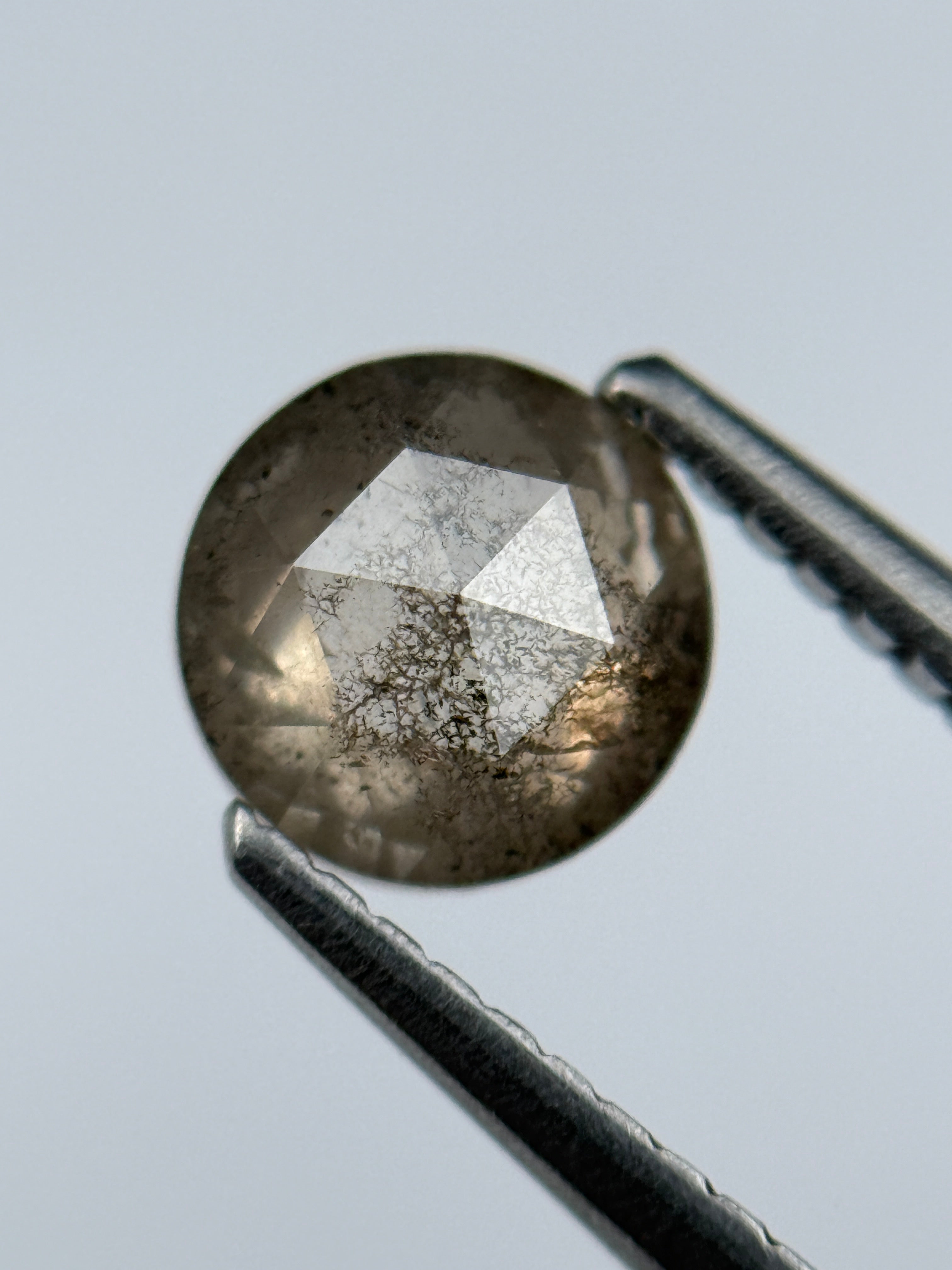 1.02 Ct Round Brilliant Cut Grey Natural Salt and Pepper Diamond