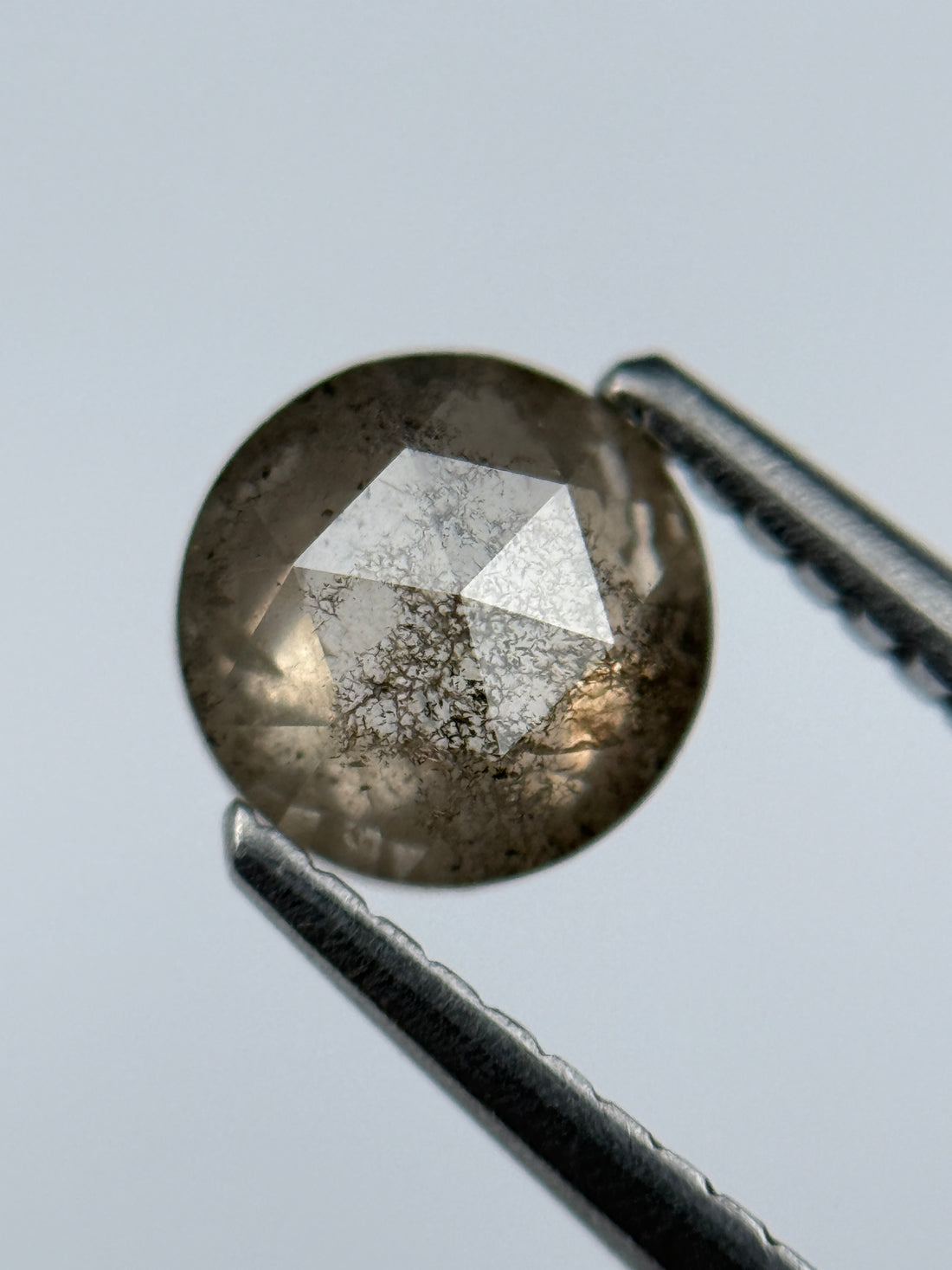 1.02 Ct Round Brilliant Cut Grey Natural Salt and Pepper Diamond