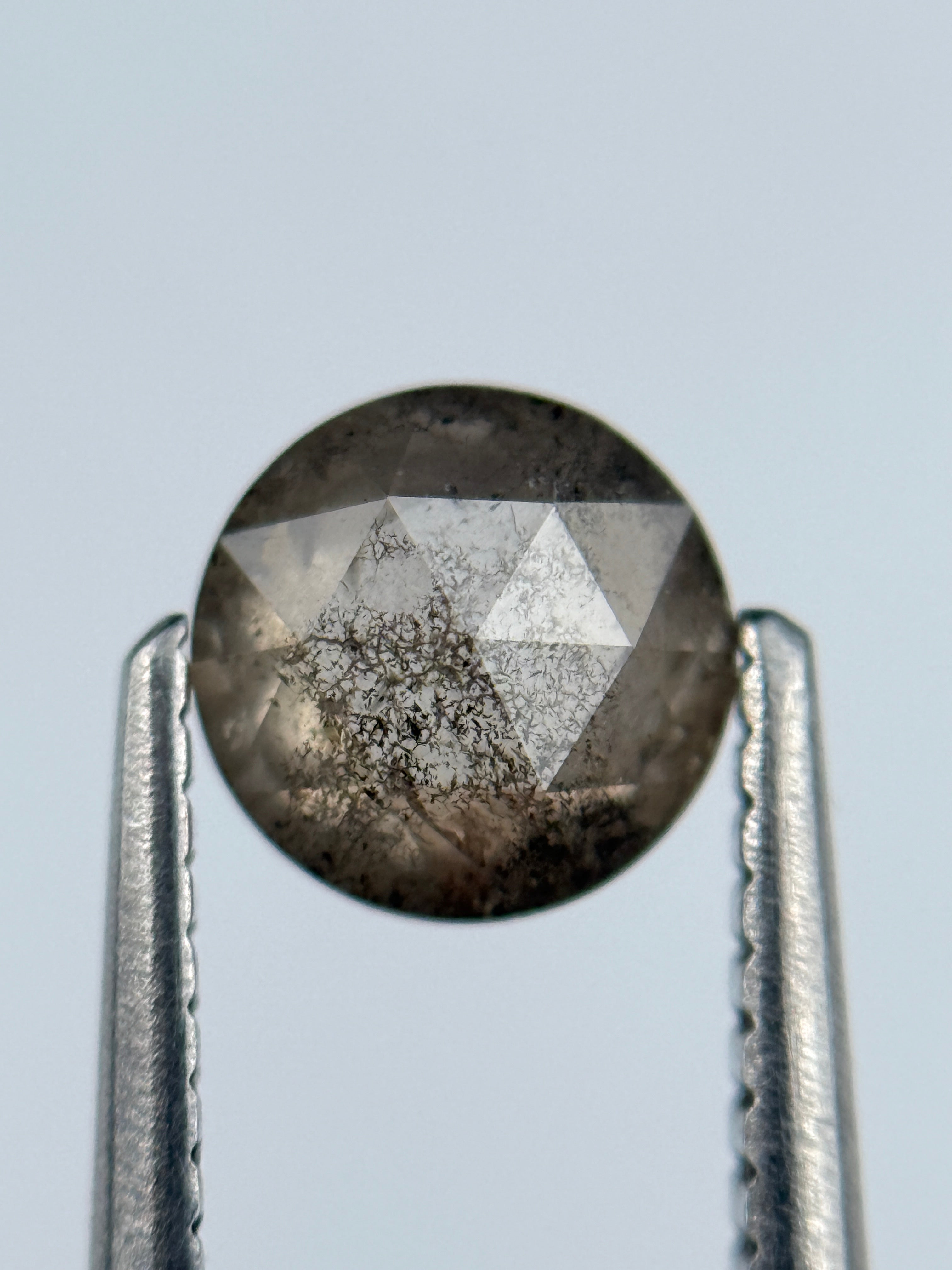 1.02 Ct Round Brilliant Cut Grey Natural Salt and Pepper Diamond