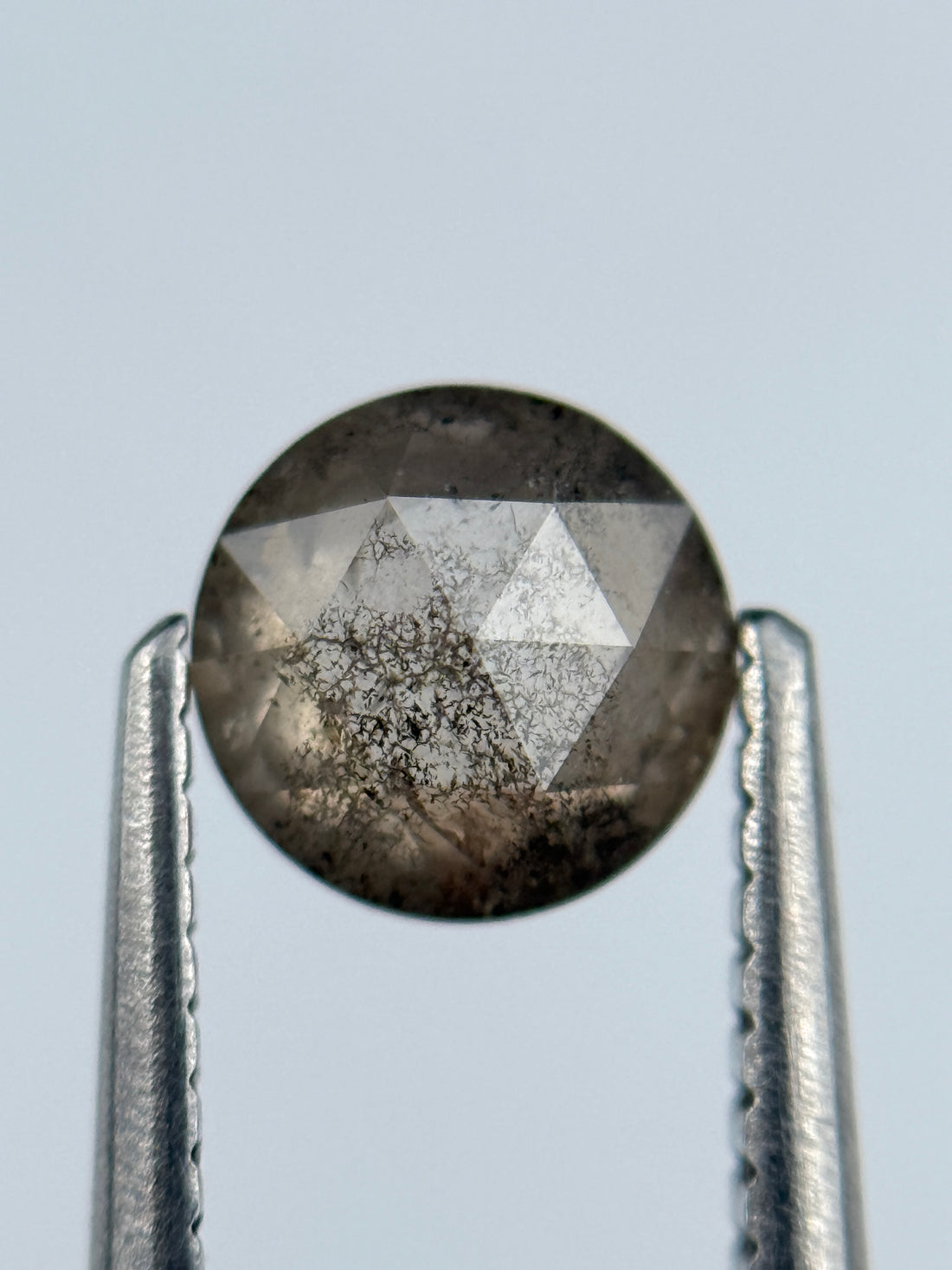 1.02 Ct Round Brilliant Cut Grey Natural Salt and Pepper Diamond