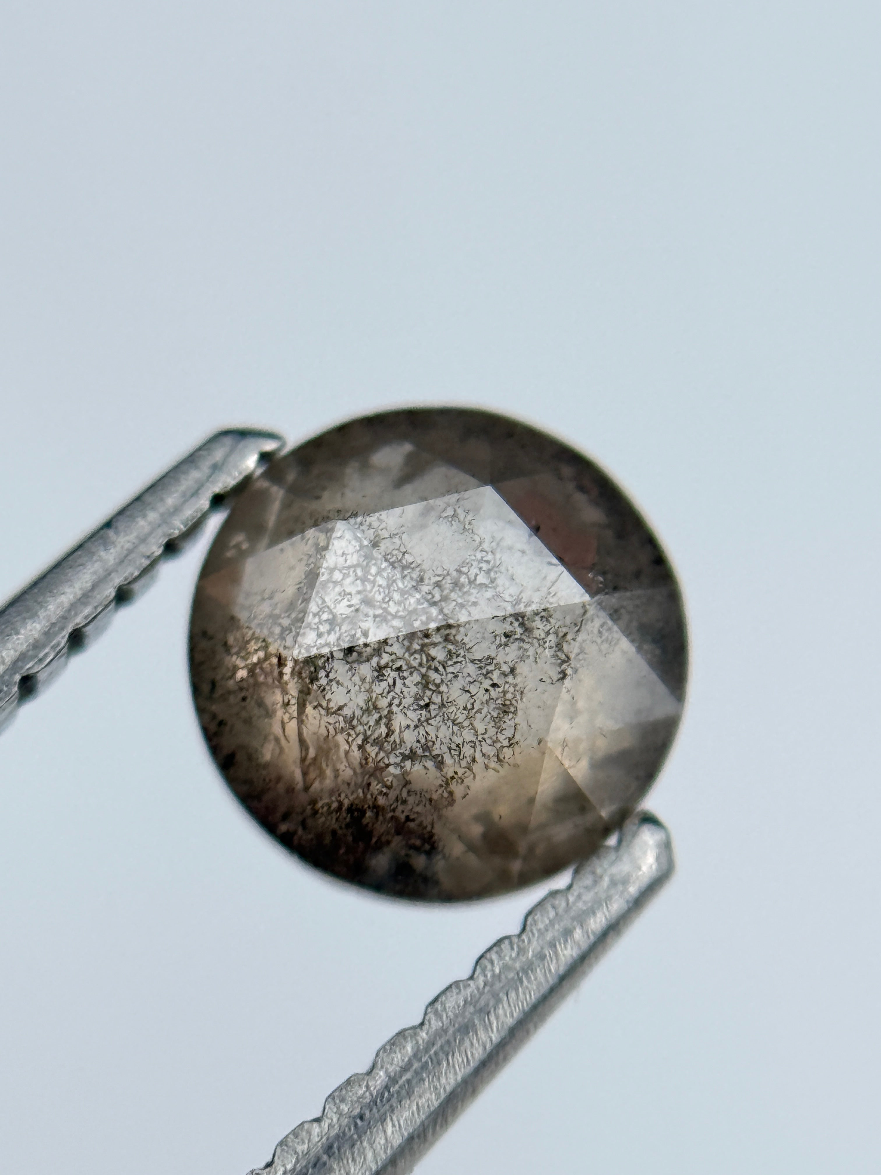 1.02 Ct Round Brilliant Cut Grey Natural Salt and Pepper Diamond