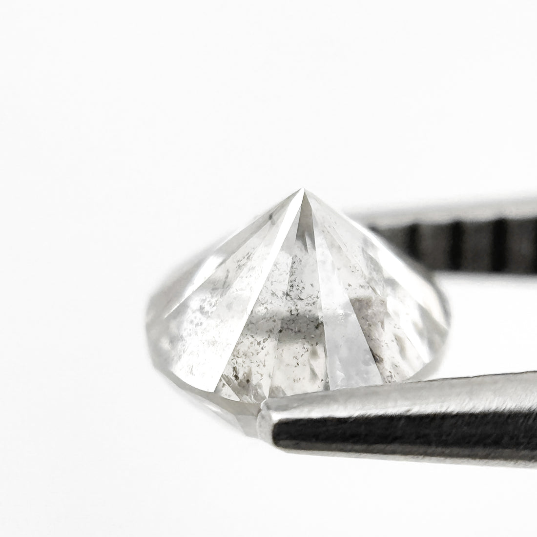 0.91 Ct Round Brilliant Cut Grey Natural Salt and Pepper Diamond