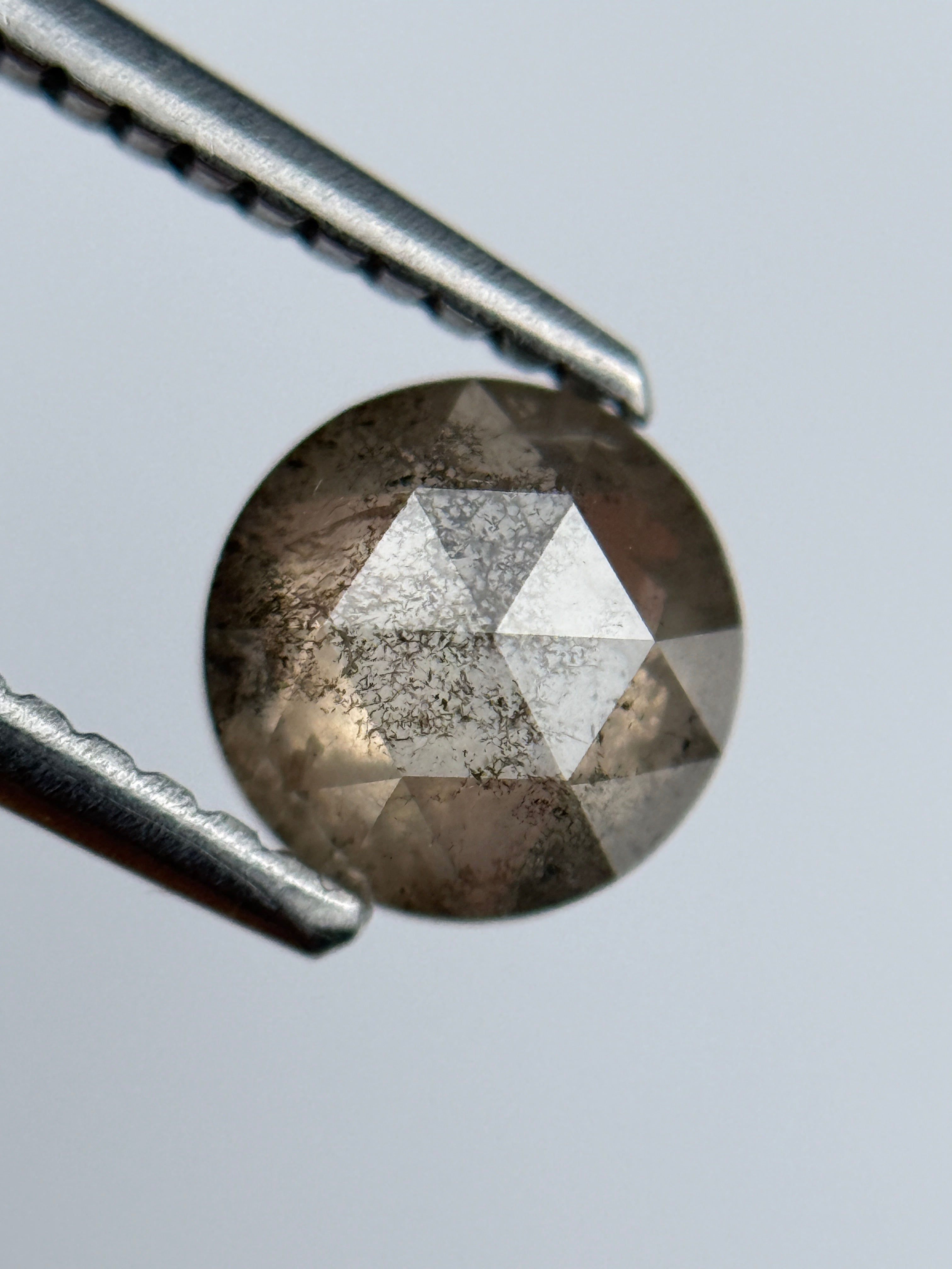 1.02 Ct Round Brilliant Cut Grey Natural Salt and Pepper Diamond