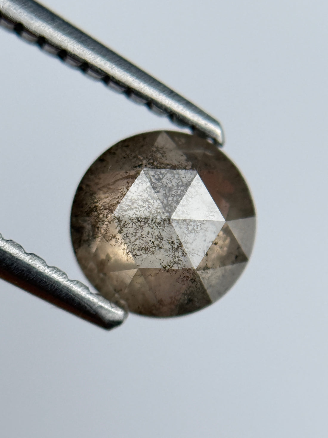 1.02 Ct Round Brilliant Cut Grey Natural Salt and Pepper Diamond