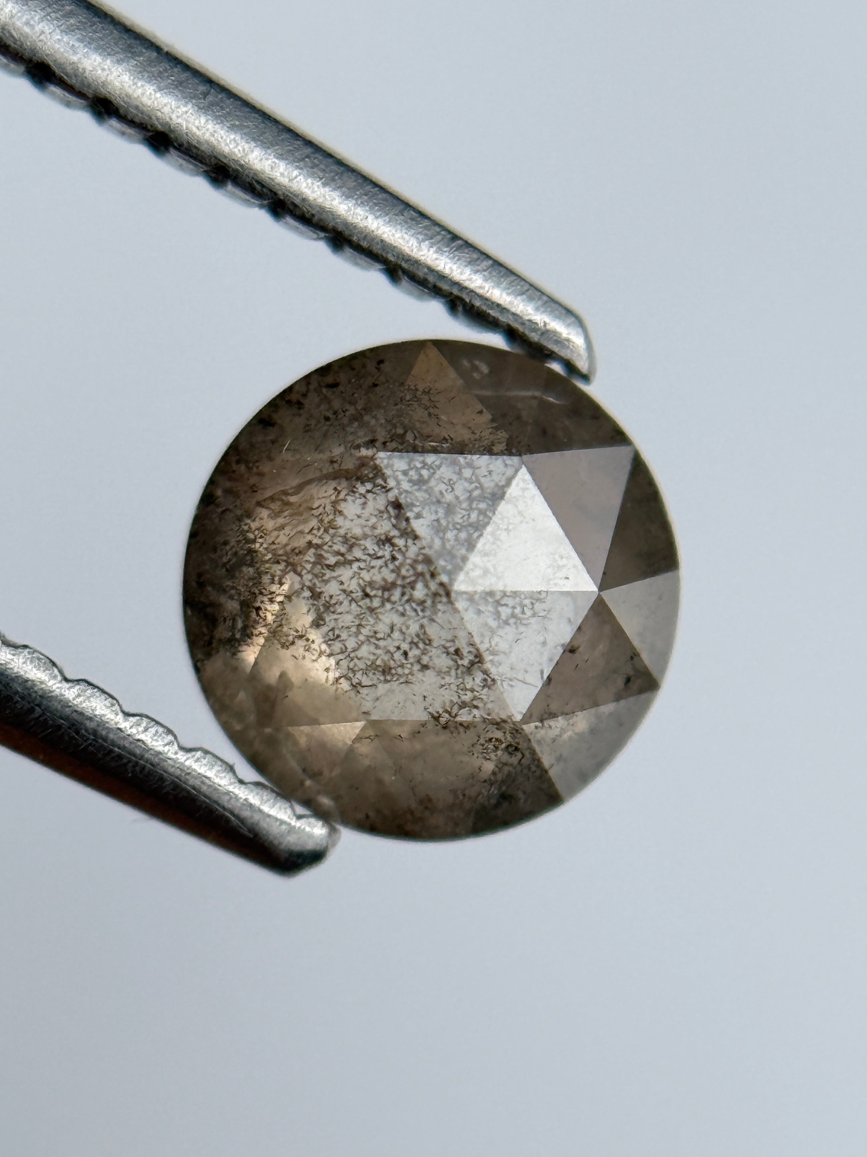 1.02 Ct Round Brilliant Cut Grey Natural Salt and Pepper Diamond