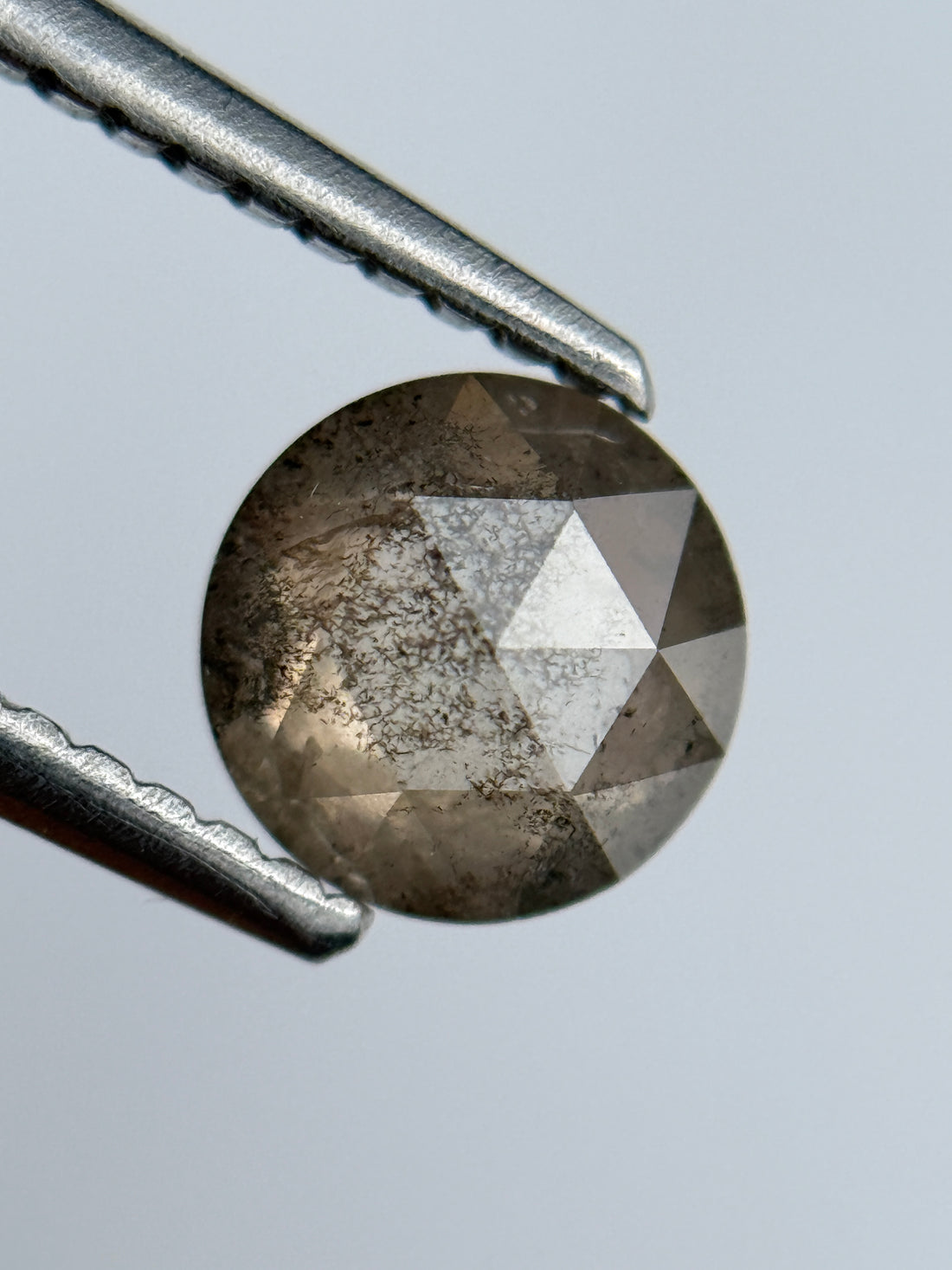 1.02 Ct Round Brilliant Cut Grey Natural Salt and Pepper Diamond