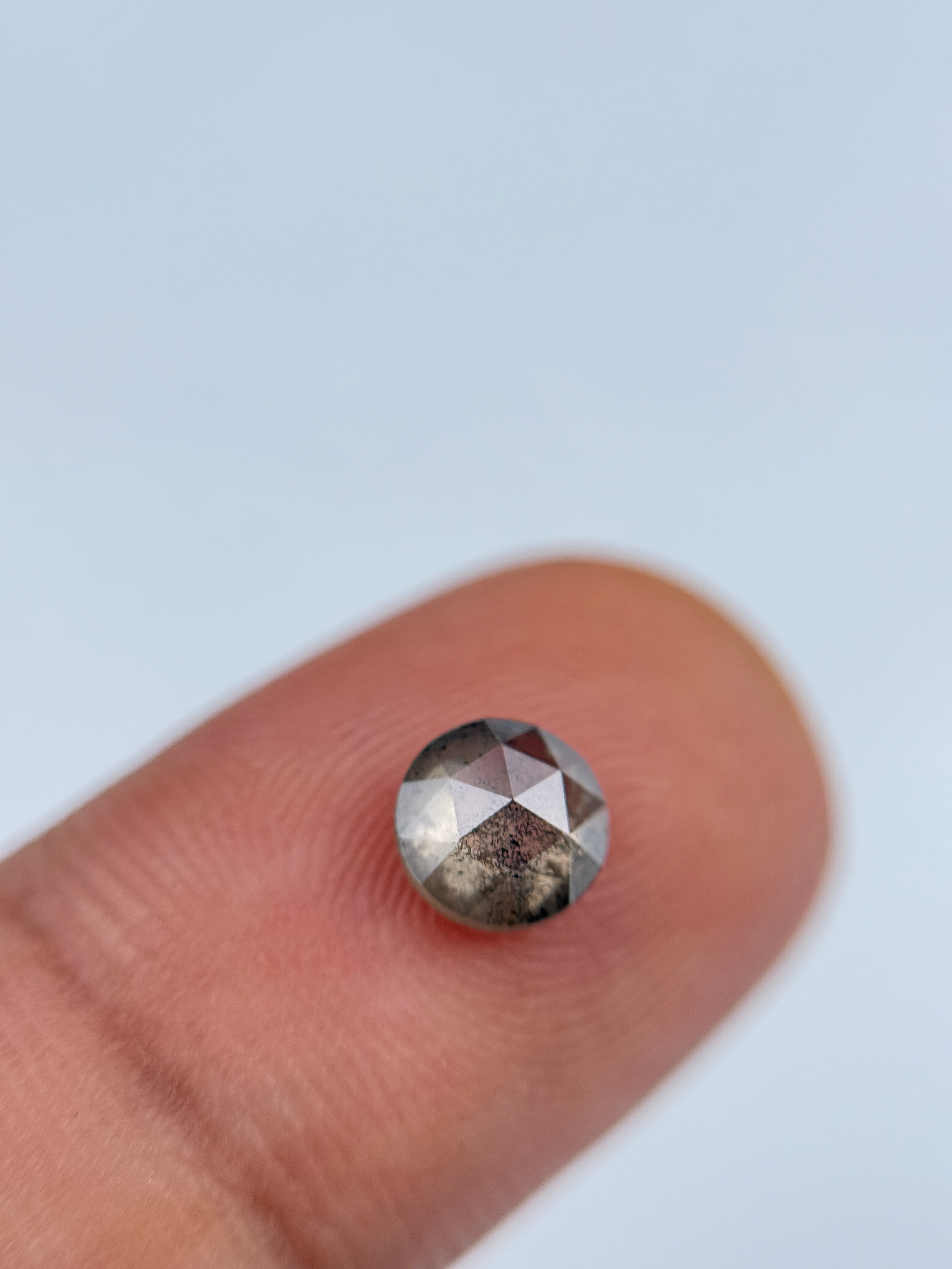 1.02 Ct Round Brilliant Cut Grey Natural Salt and Pepper Diamond