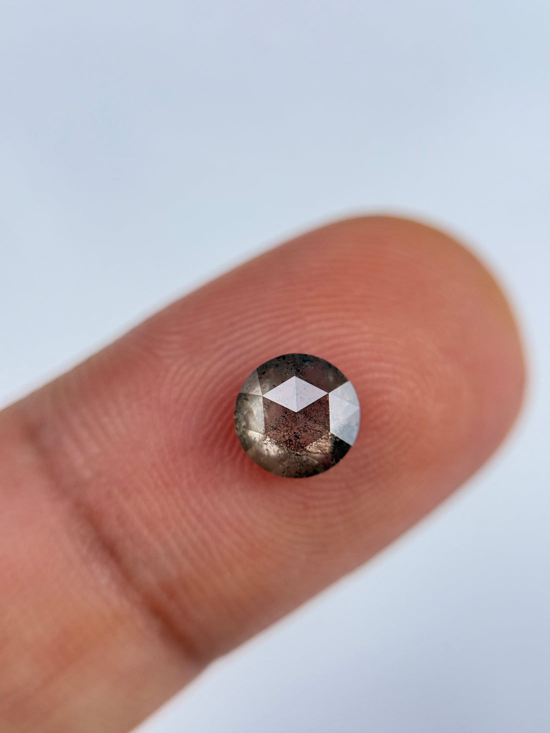 1.02 Ct Round Brilliant Cut Grey Natural Salt and Pepper Diamond