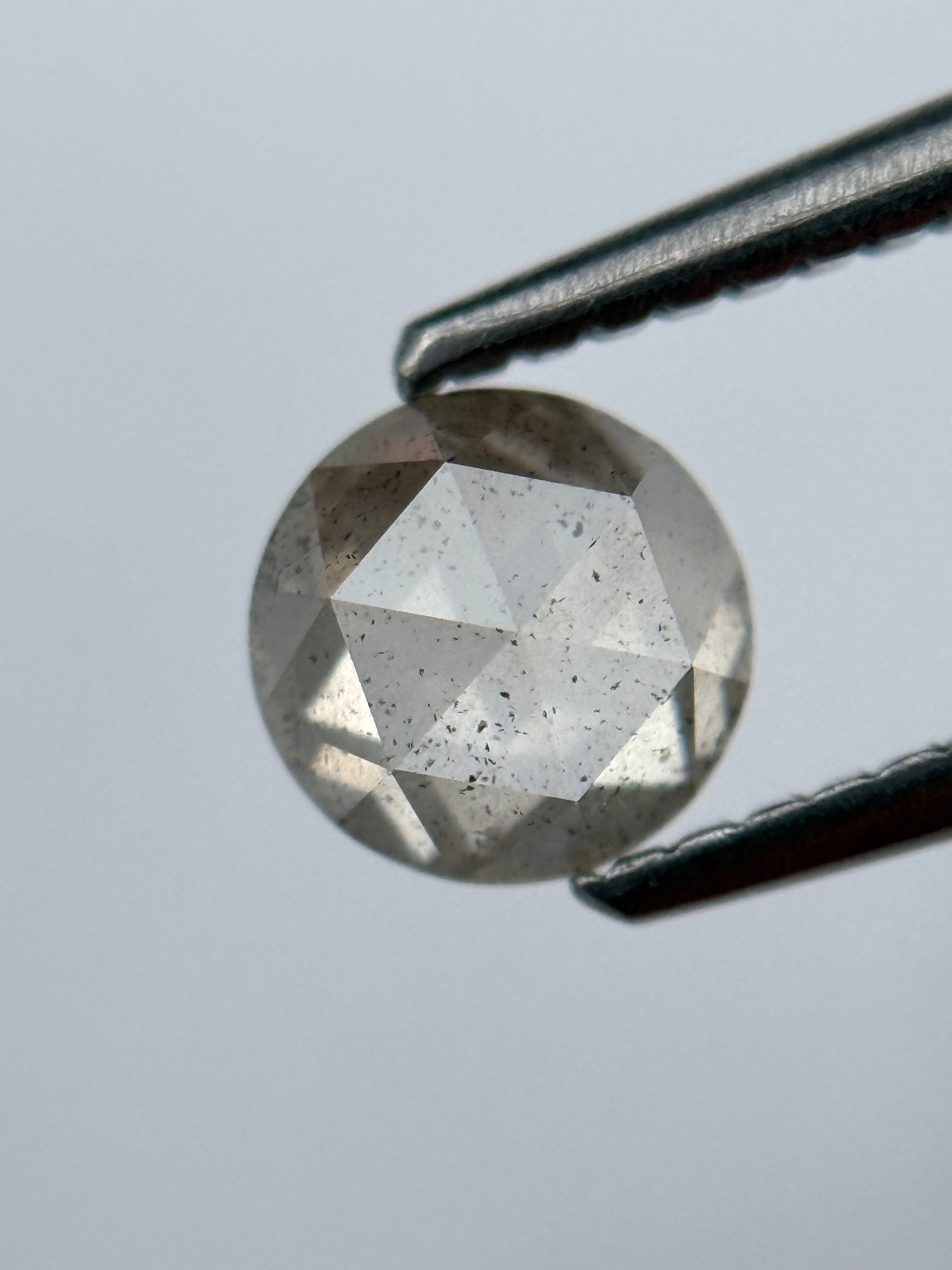 0.72 Ct Round Brilliant Cut Grey Natural Salt and Pepper Diamond
