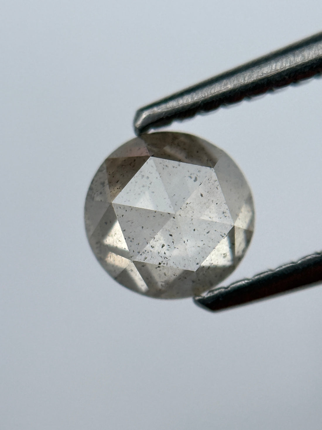 0.72 Ct Round Brilliant Cut Grey Natural Salt and Pepper Diamond
