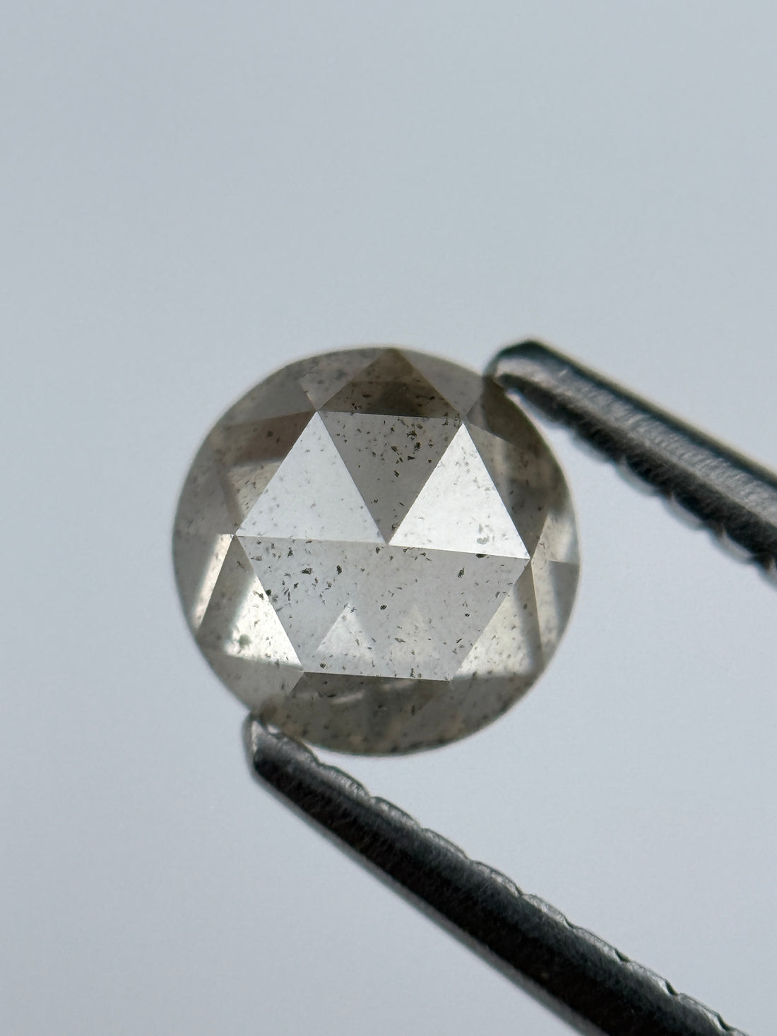 0.72 Ct Round Brilliant Cut Grey Natural Salt and Pepper Diamond