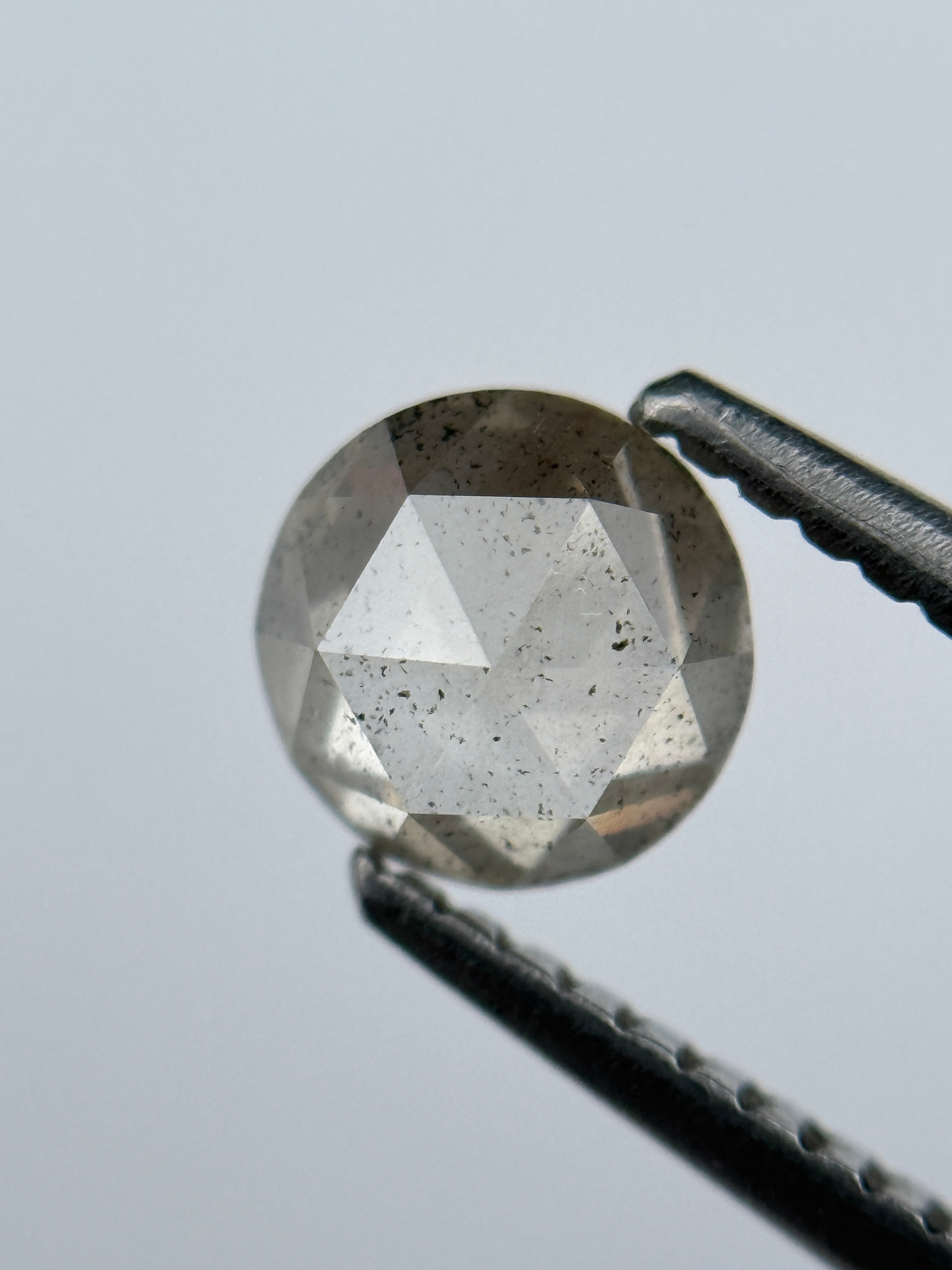 0.72 Ct Round Brilliant Cut Grey Natural Salt and Pepper Diamond