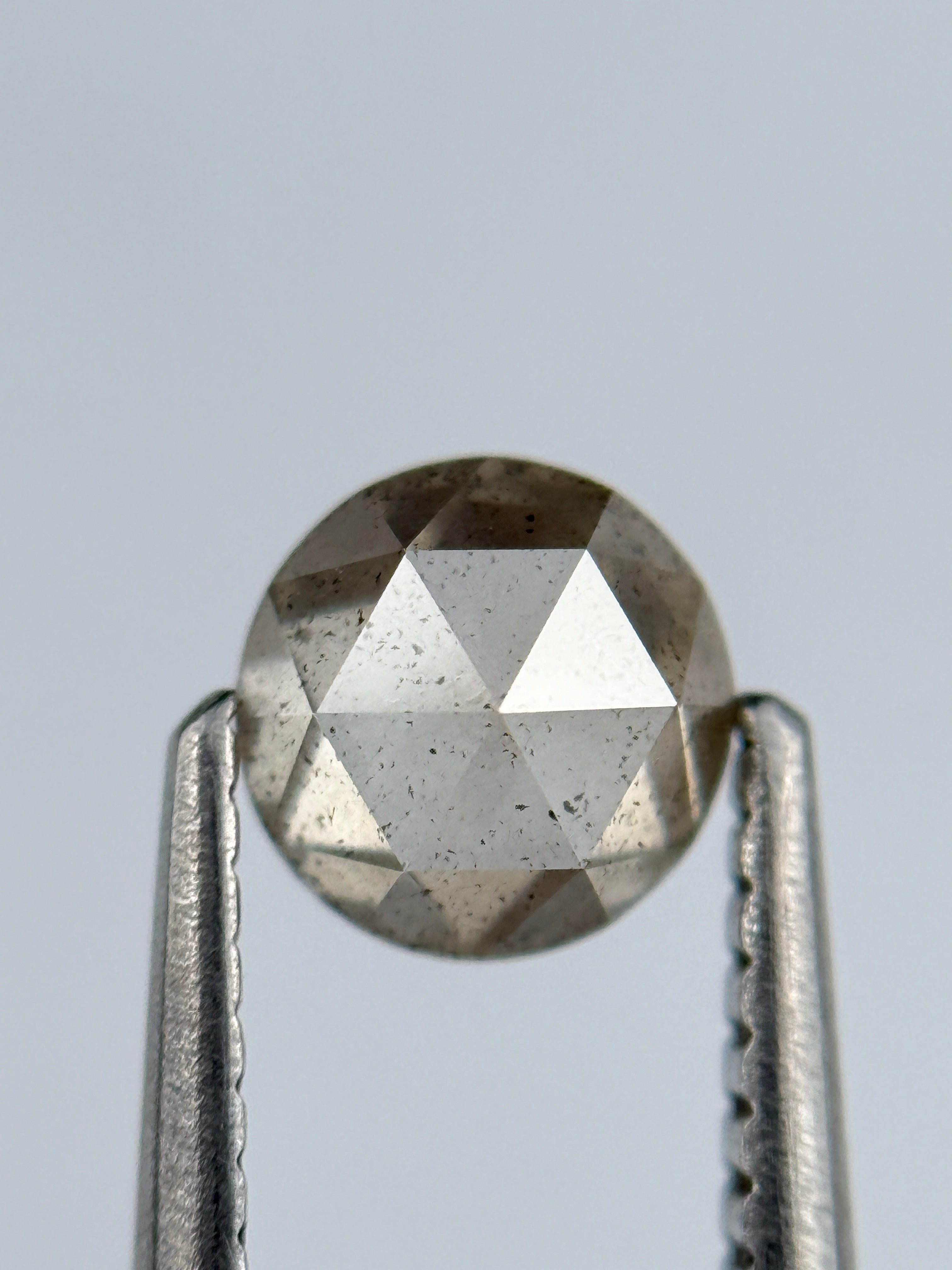 0.72 Ct Round Brilliant Cut Grey Natural Salt and Pepper Diamond