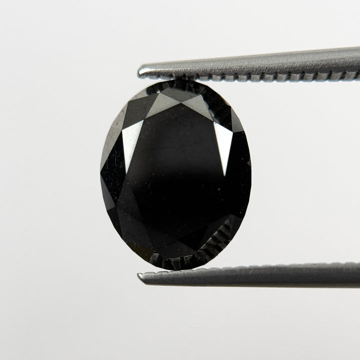 5.60 Ct Oval Brilliant Cut Black Natural Fancy Diamond