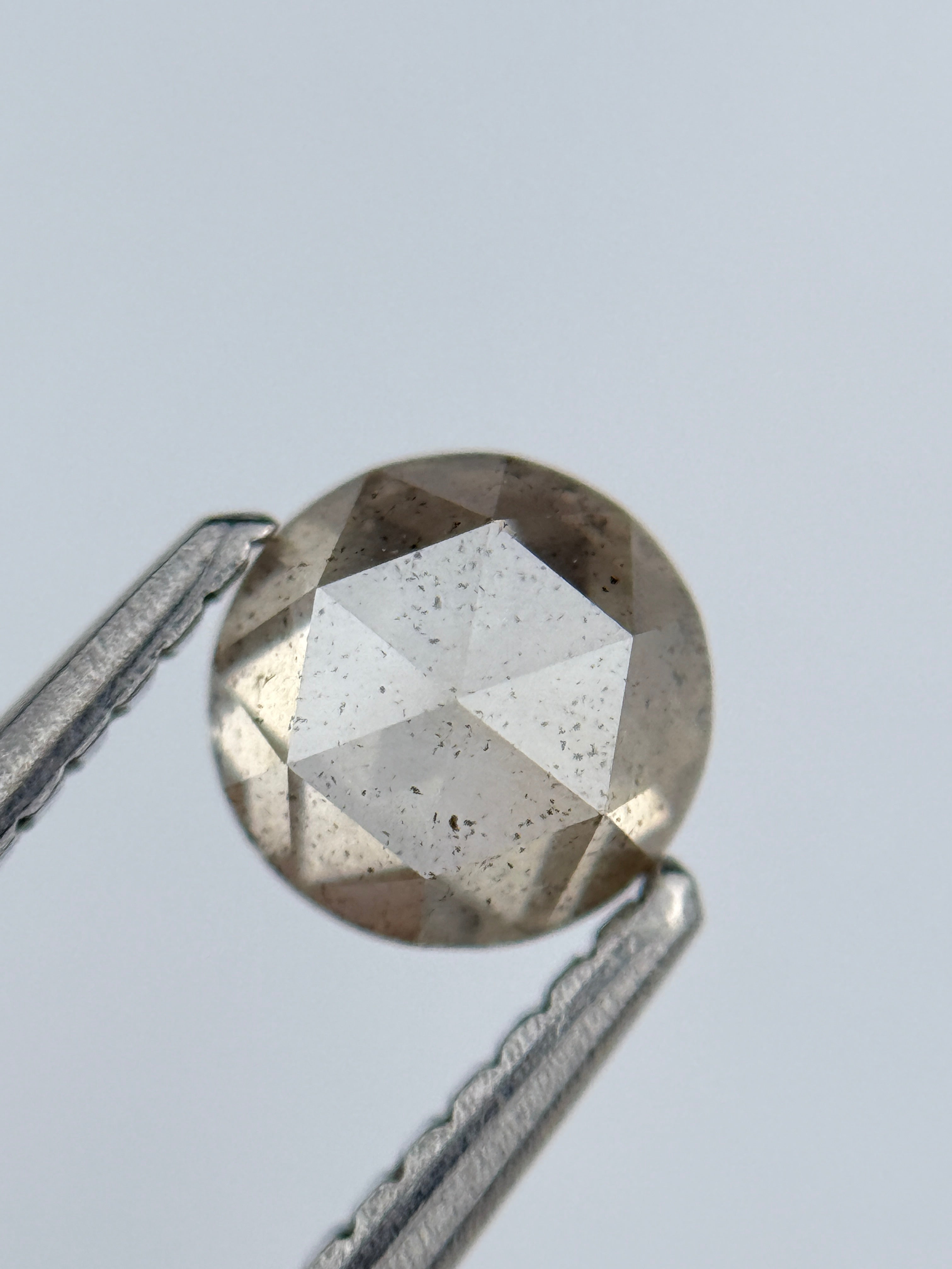 0.72 Ct Round Brilliant Cut Grey Natural Salt and Pepper Diamond