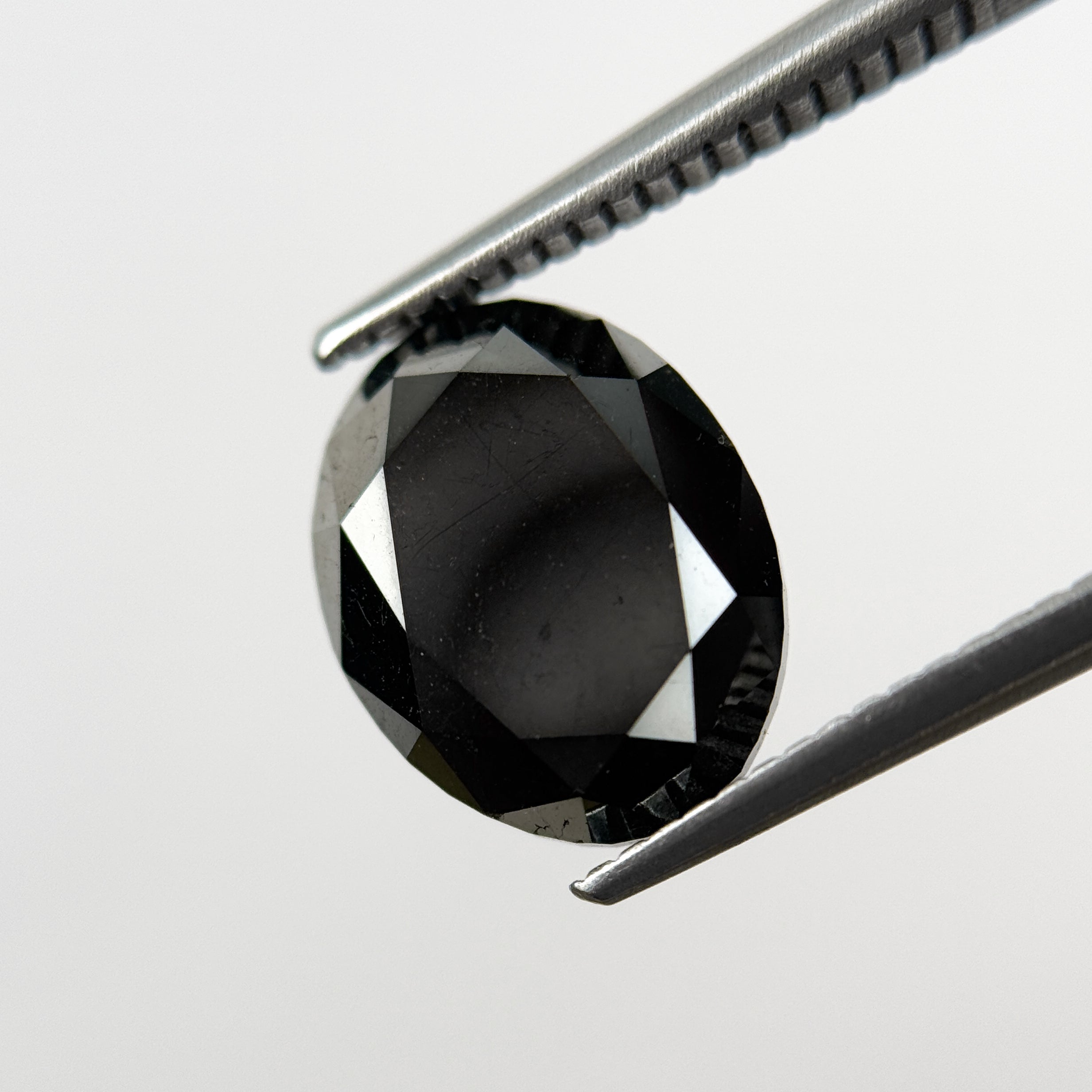 5.60 Ct Oval Brilliant Cut Black Natural Fancy Diamond