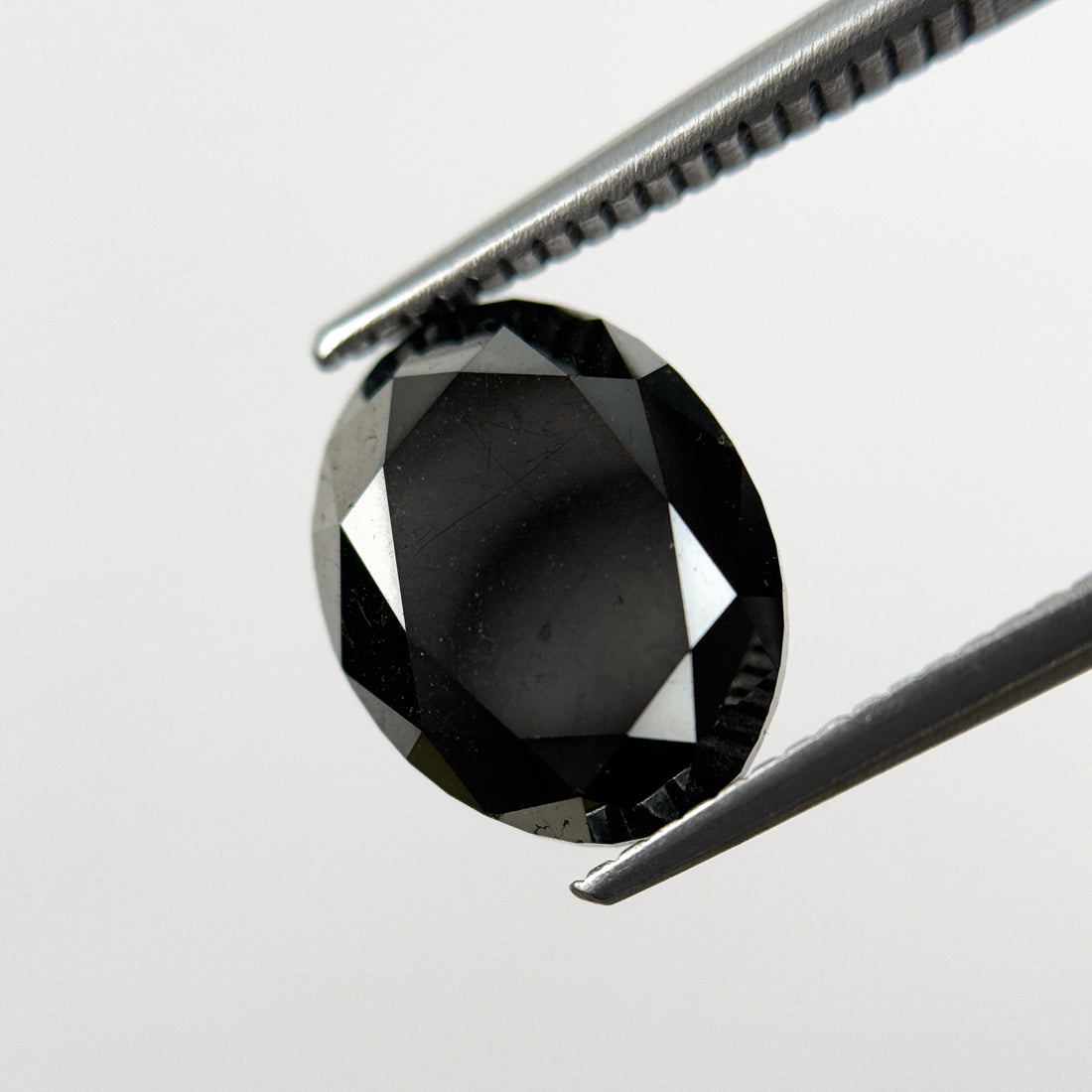 5.60 Ct Oval Brilliant Cut Black Natural Fancy Diamond