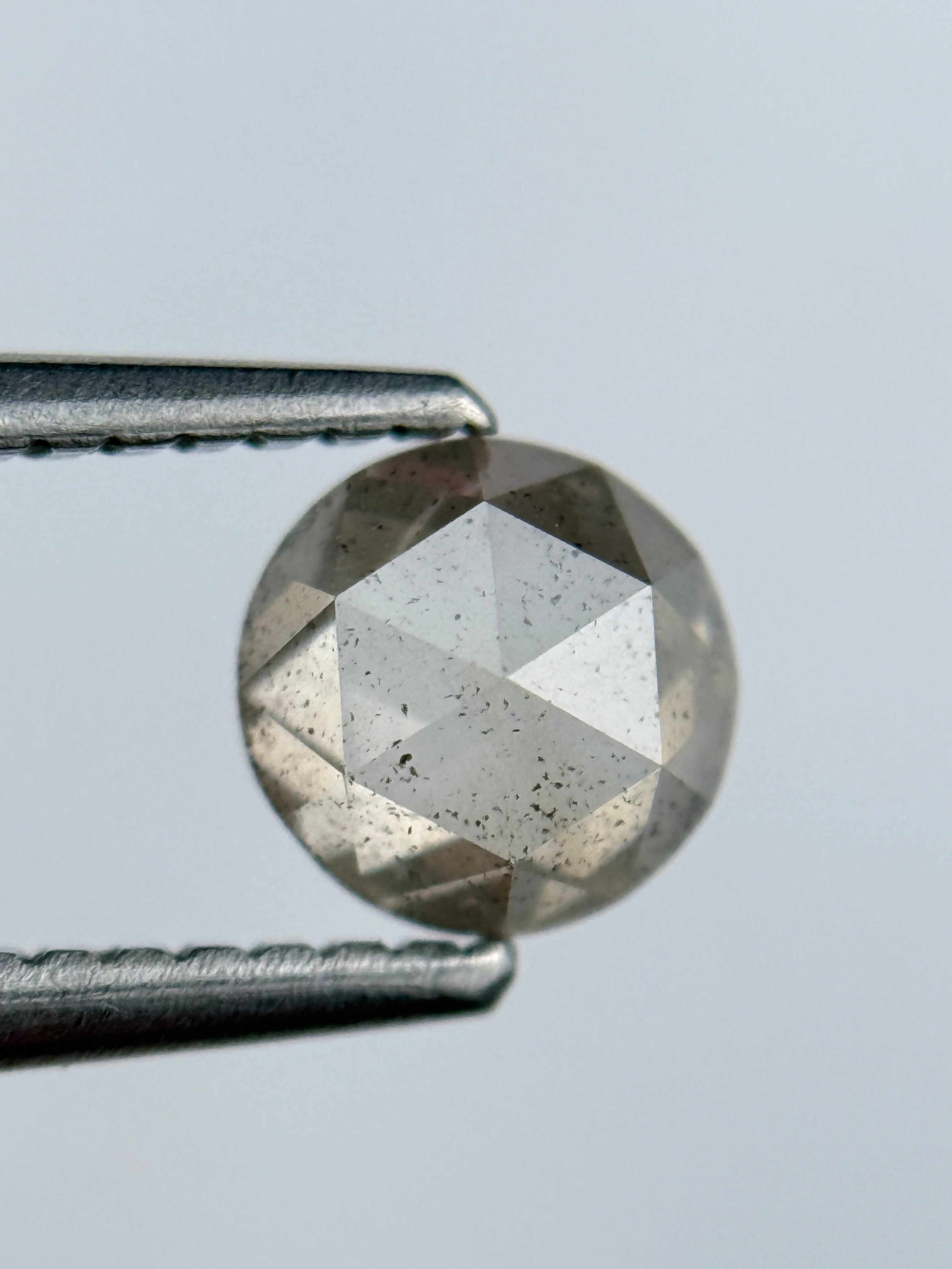 0.72 Ct Round Brilliant Cut Grey Natural Salt and Pepper Diamond