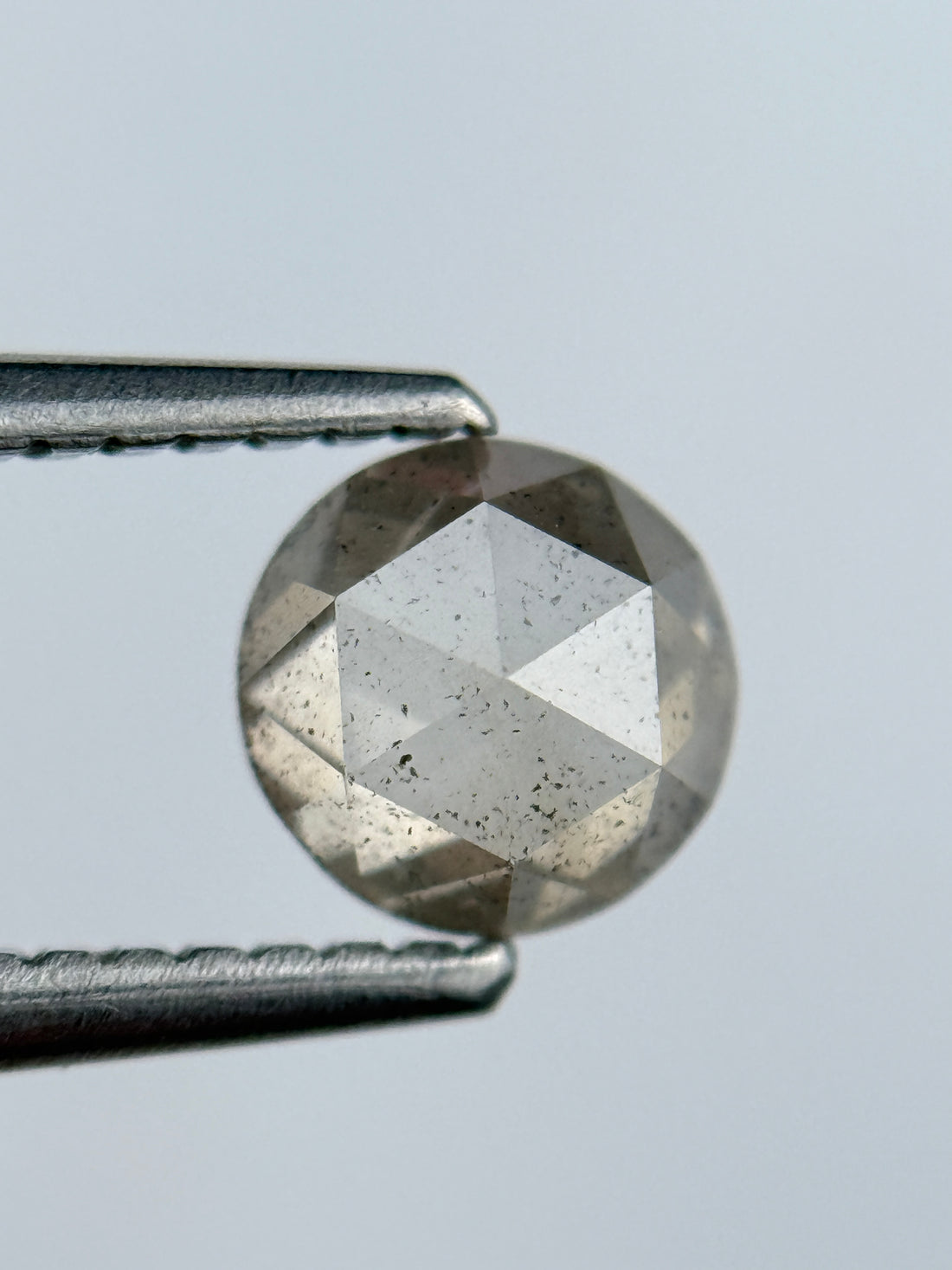 0.72 Ct Round Brilliant Cut Grey Natural Salt and Pepper Diamond