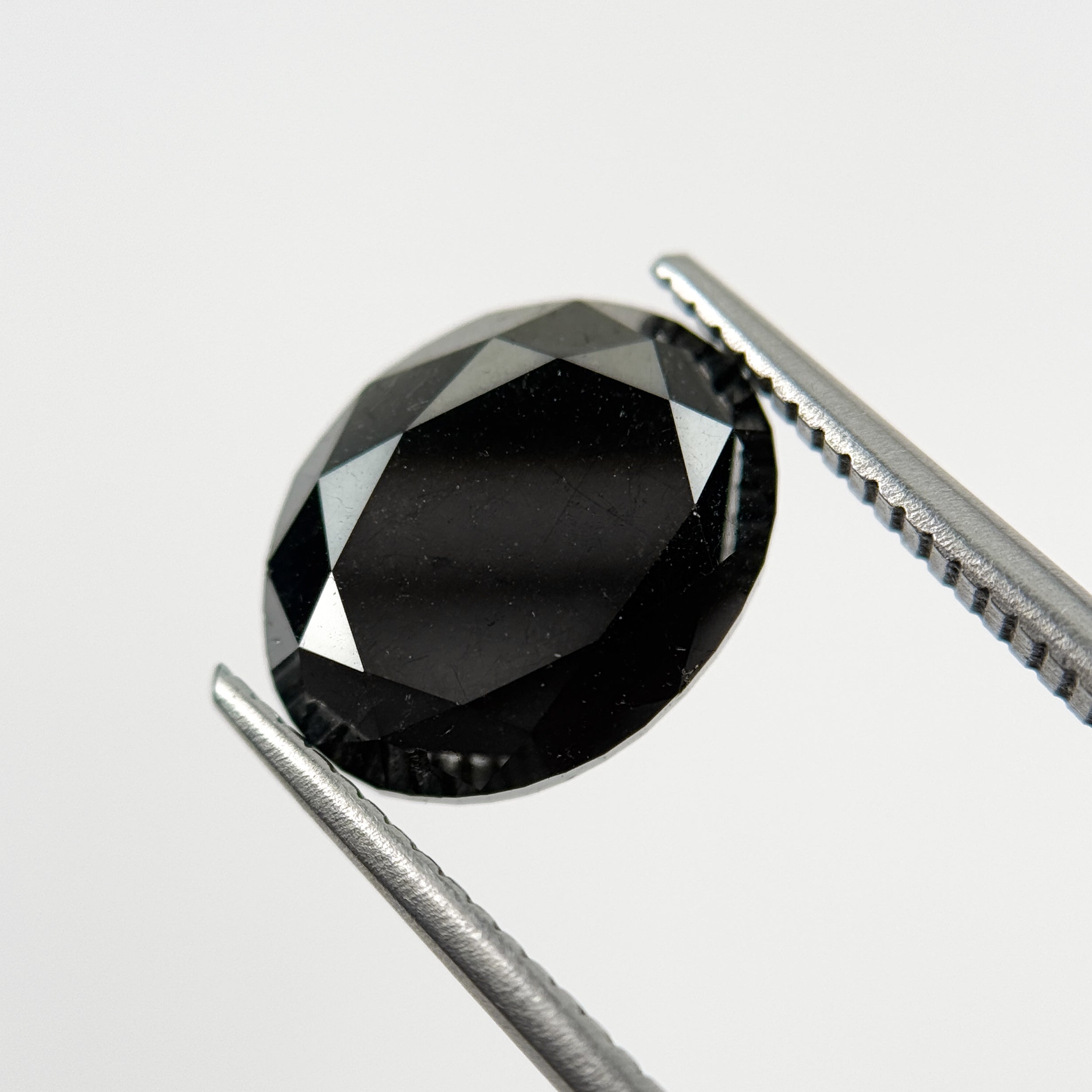5.60 Ct Oval Brilliant Cut Black Natural Fancy Diamond