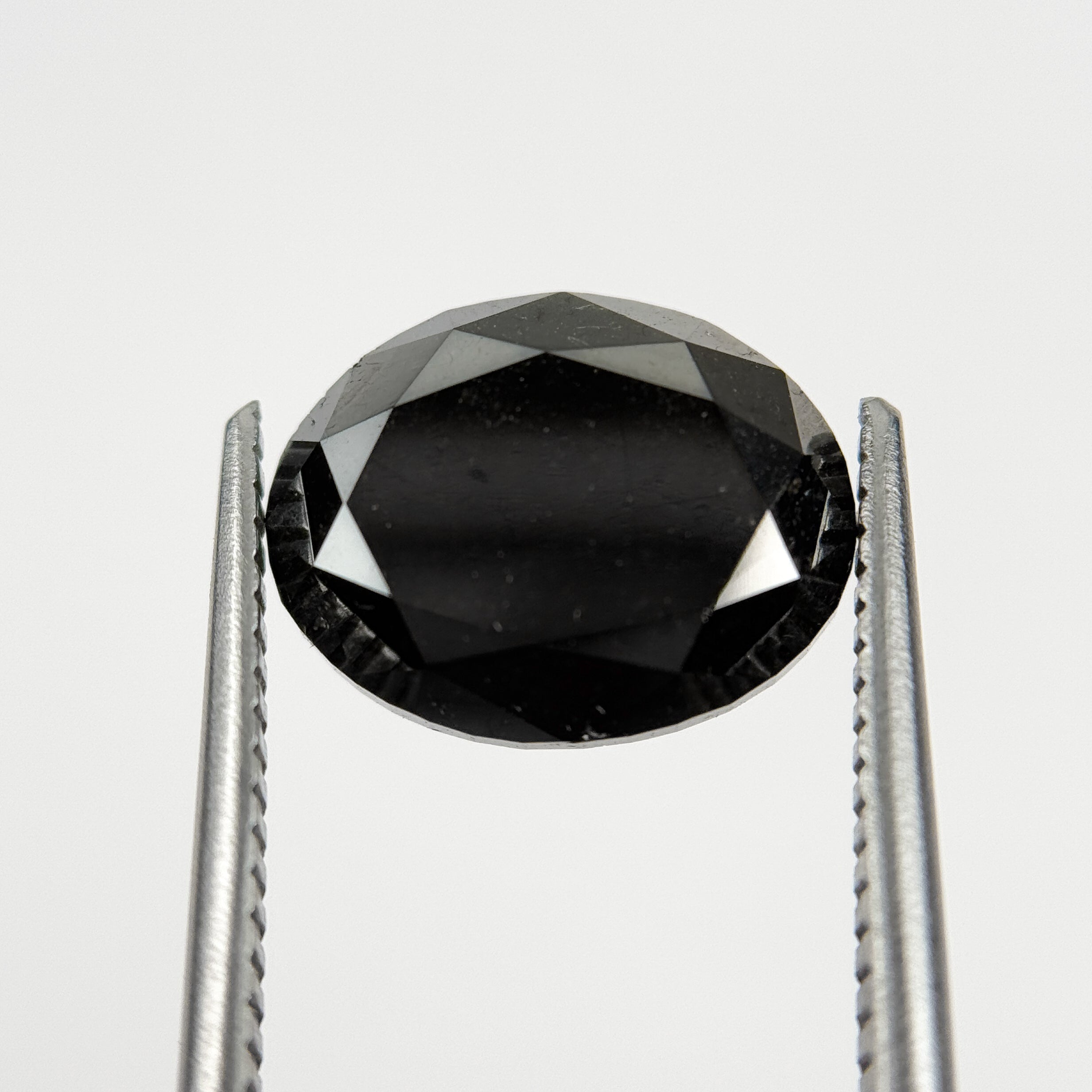 5.58 Ct Oval Brilliant Cut Black Natural Salt and Pepper Diamond