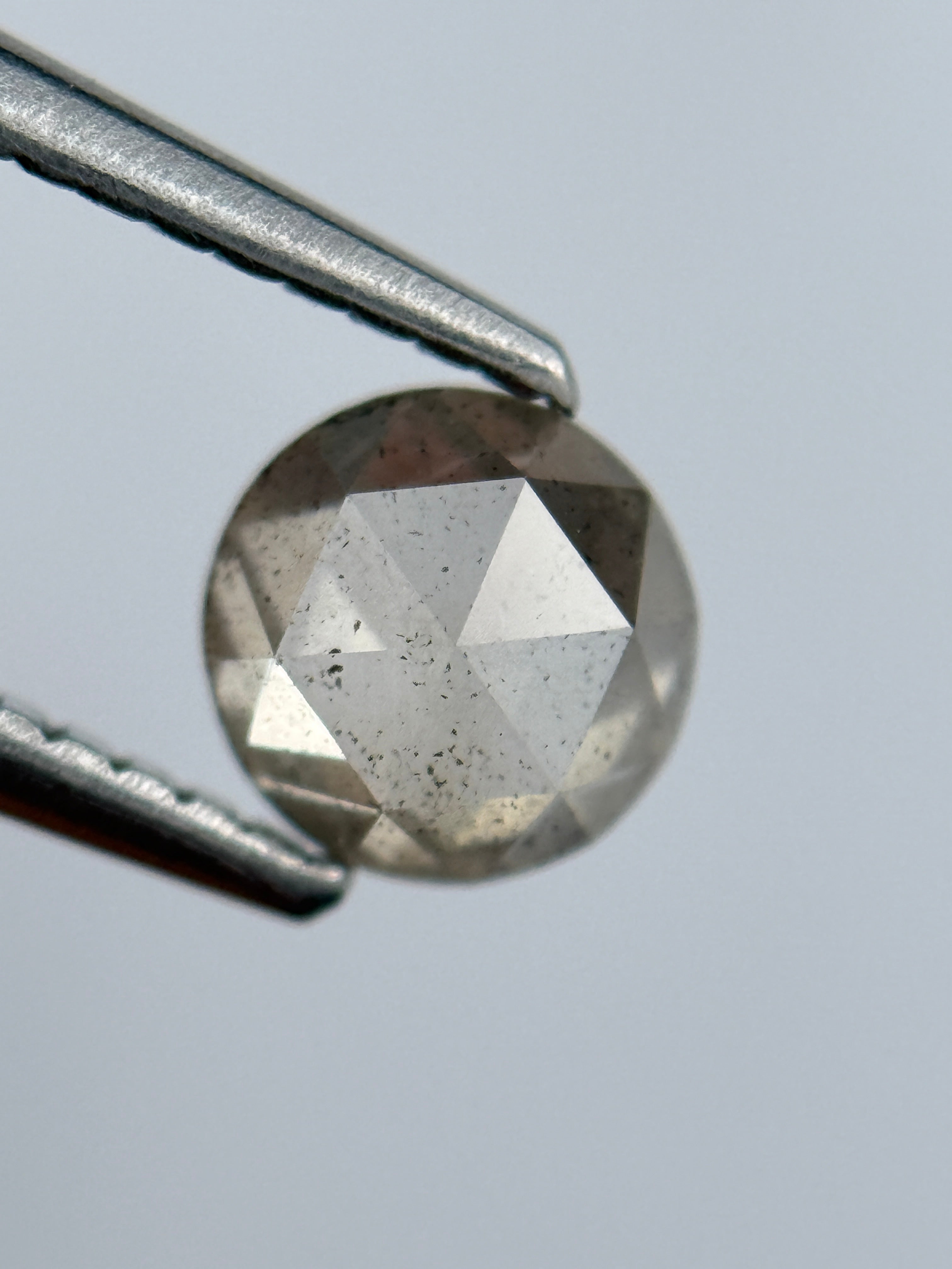 0.72 Ct Round Brilliant Cut Grey Natural Salt and Pepper Diamond