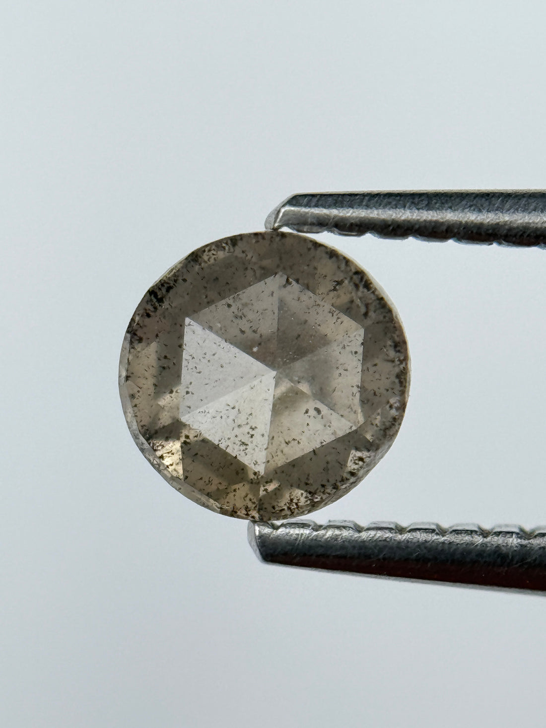 0.72 Ct Round Brilliant Cut Grey Natural Salt and Pepper Diamond