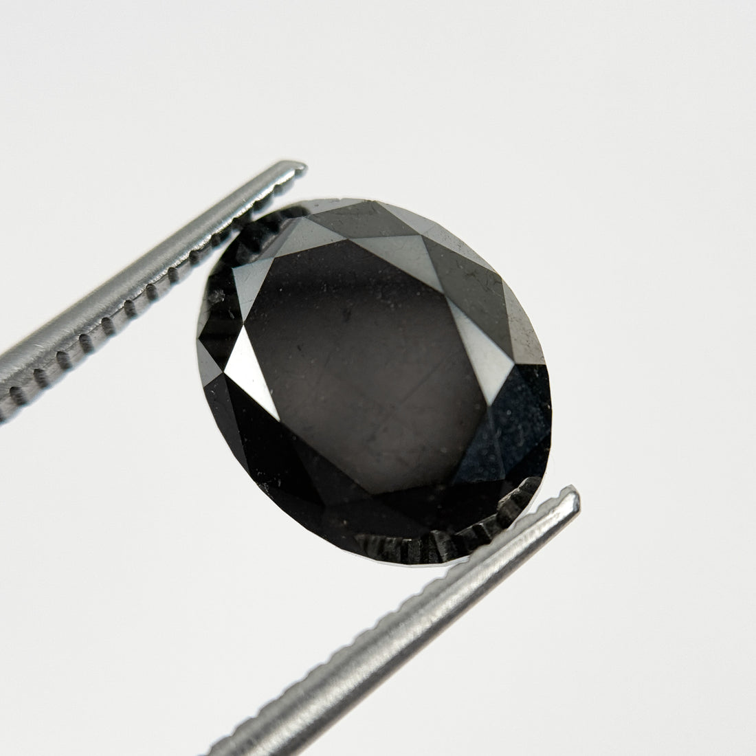 5.58 Ct Oval Brilliant Cut Black Natural Salt and Pepper Diamond