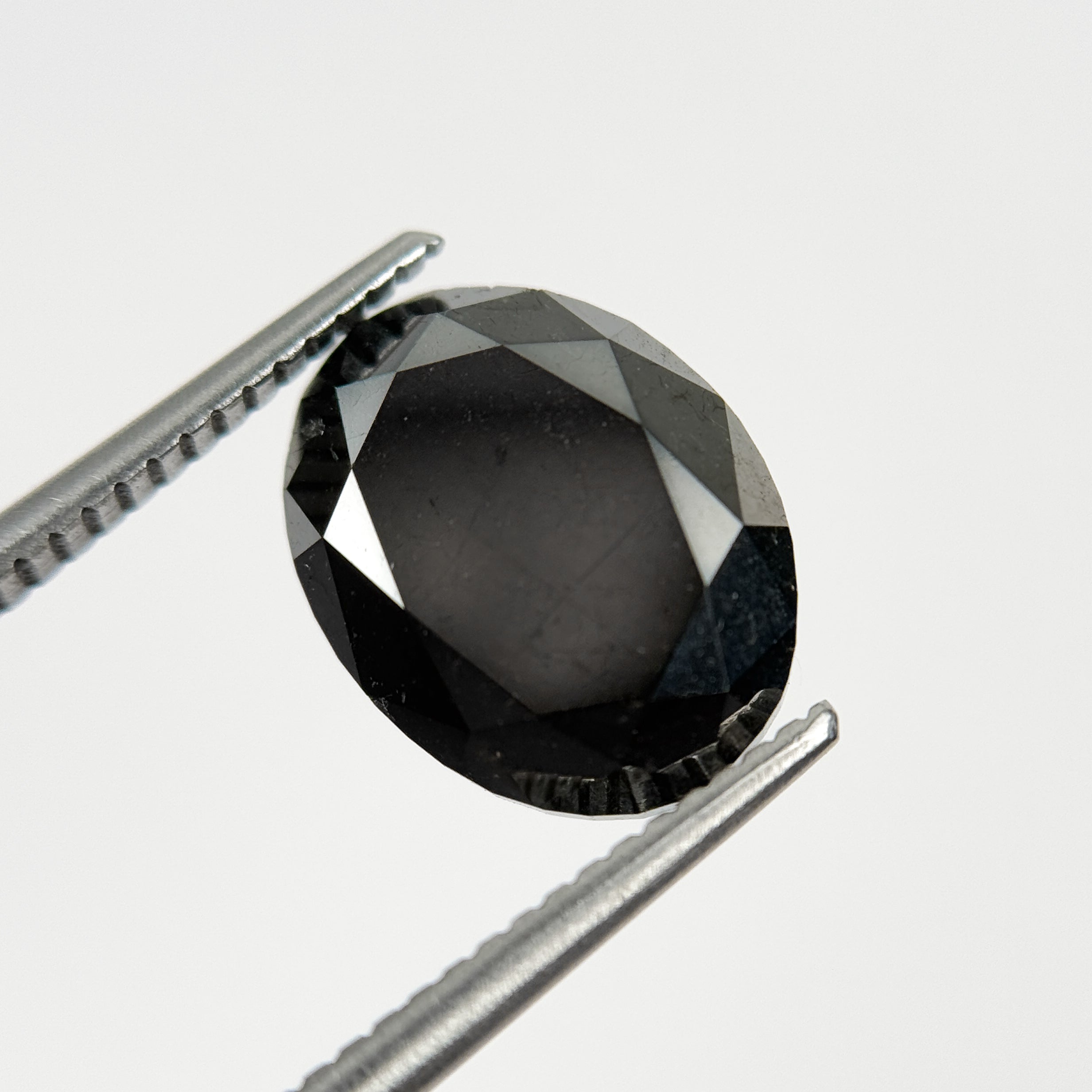 5.60 Ct Oval Brilliant Cut Black Natural Fancy Diamond
