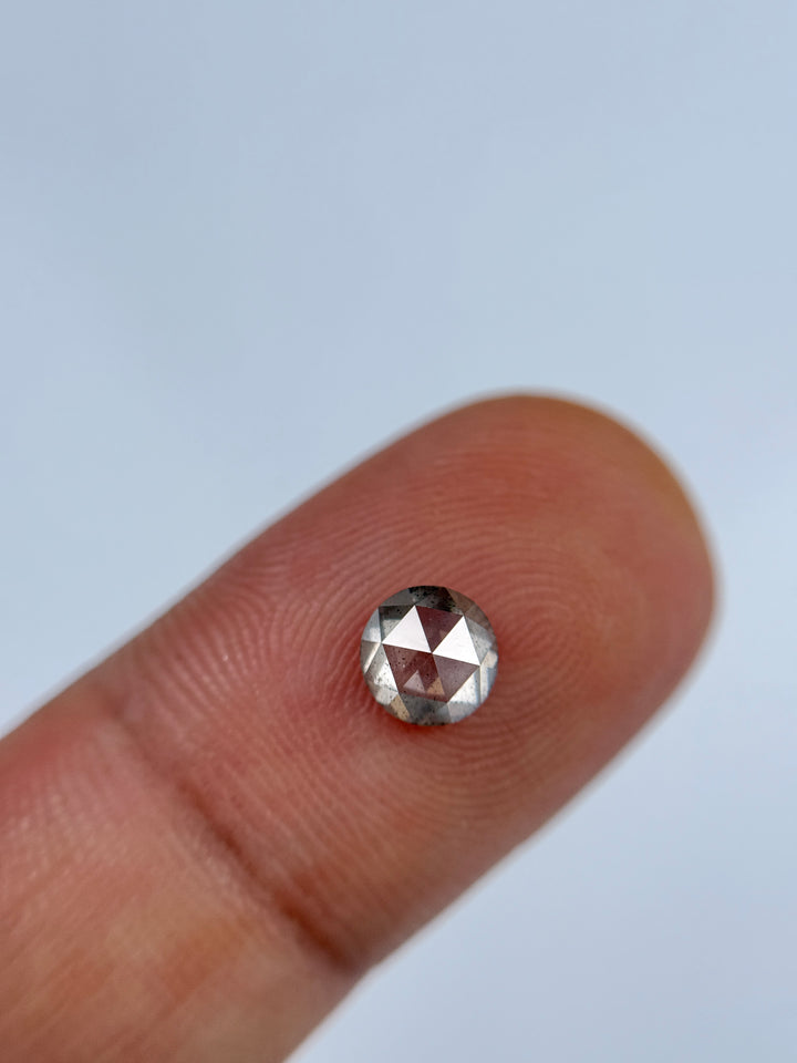 0.72 Ct Round Brilliant Cut Grey Natural Salt and Pepper Diamond