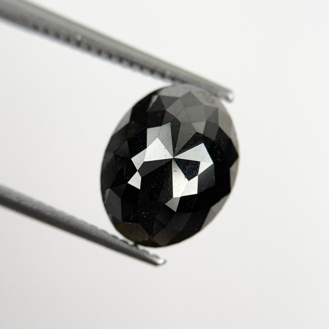 5.58 Ct Oval Brilliant Cut Black Natural Salt and Pepper Diamond