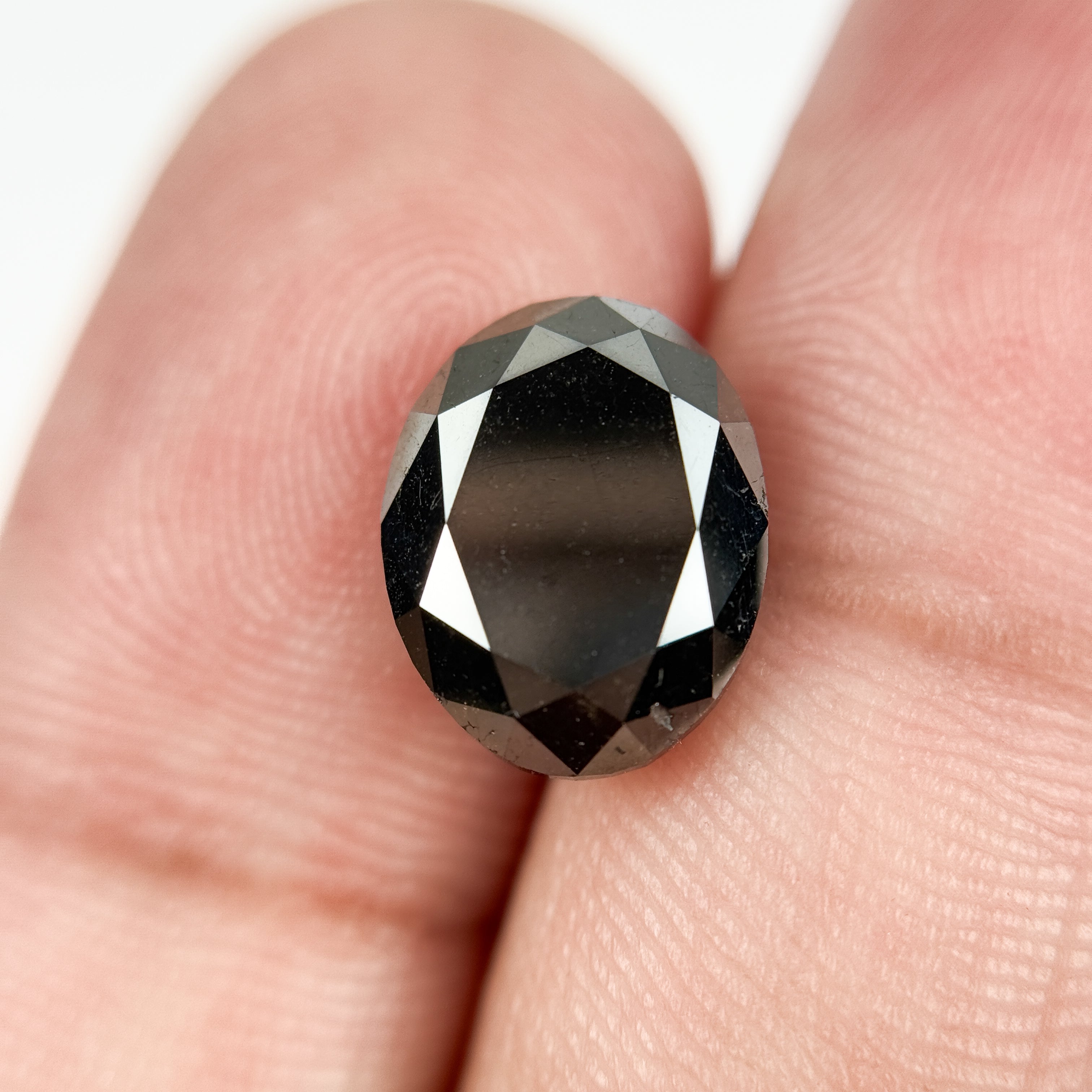 5.60 Ct Oval Brilliant Cut Black Natural Fancy Diamond