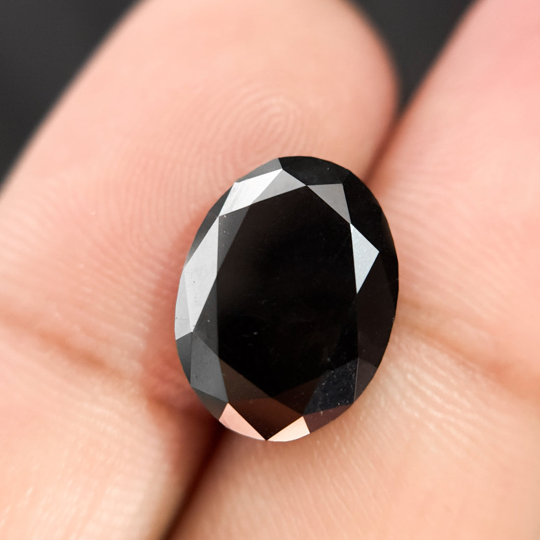 7 Ct Oval Rose Cut Black Natural Fancy Diamond