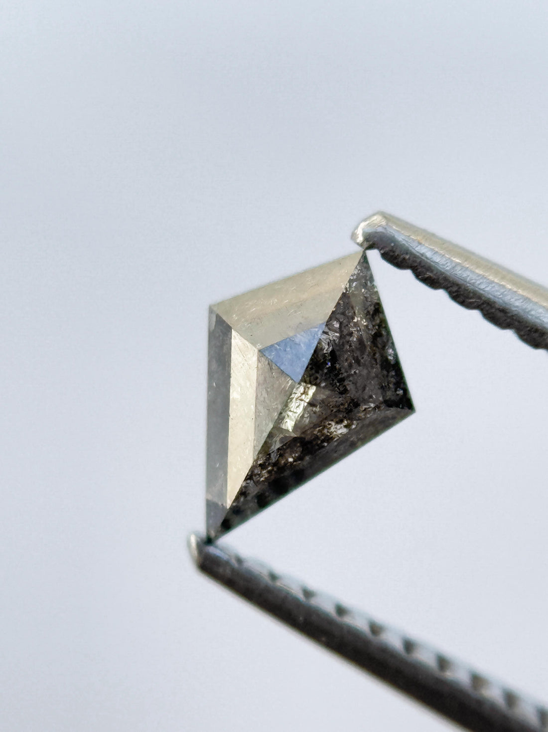 0.50 Ct Kite Rose Cut Grey Natural Salt and Pepper Diamond
