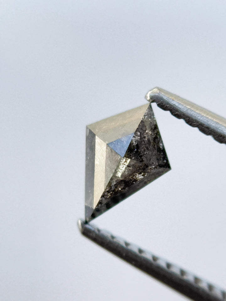 0.50 Ct Kite Rose Cut Grey Natural Salt and Pepper Diamond