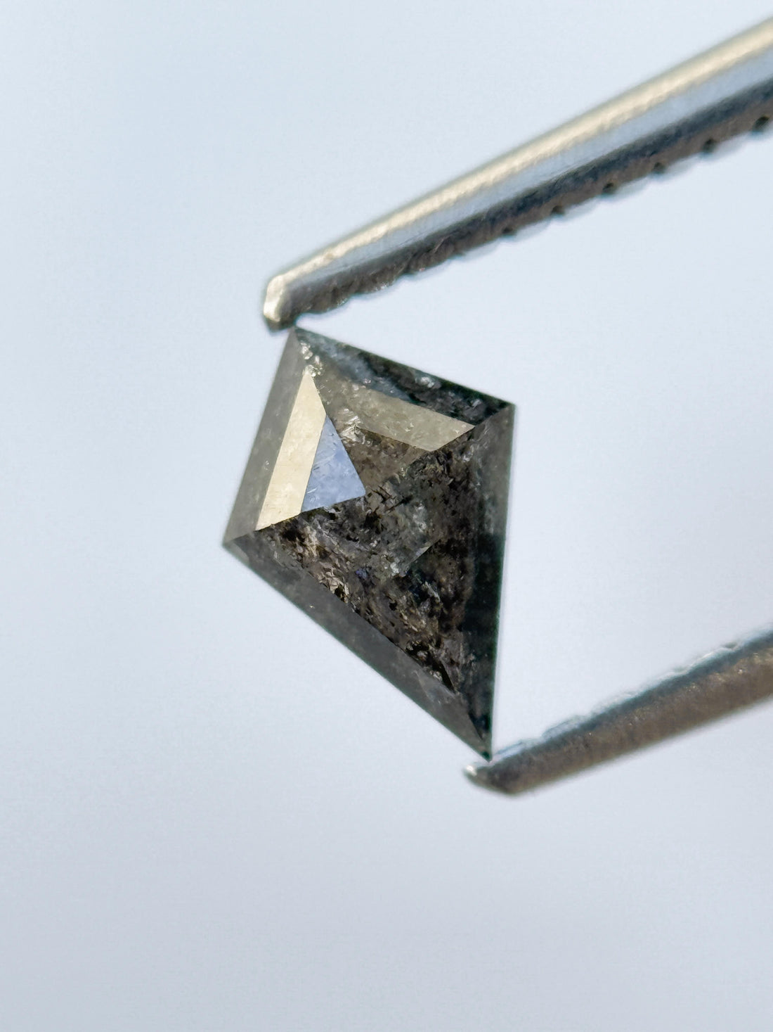 0.50 Ct Kite Rose Cut Grey Natural Salt and Pepper Diamond