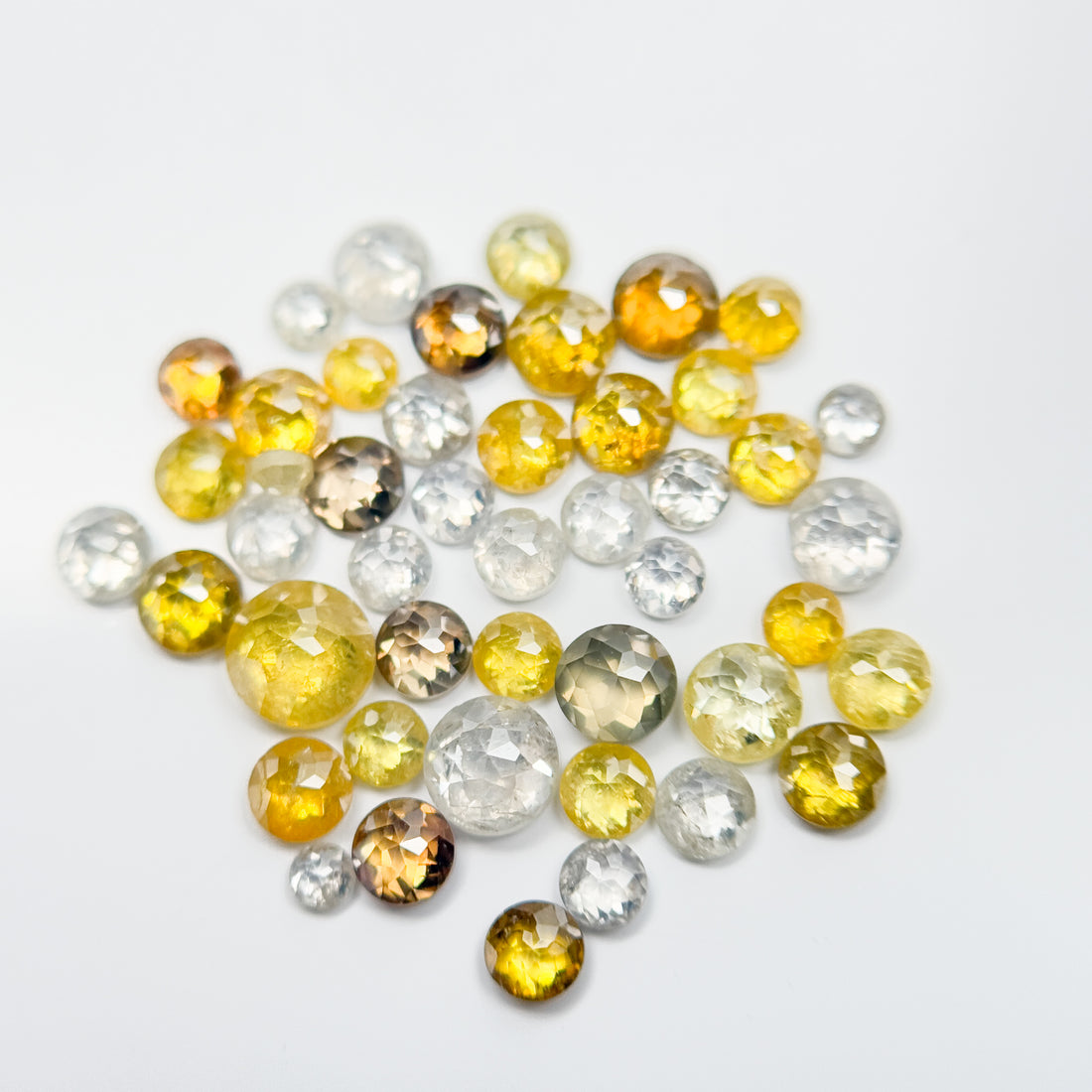 2-3 MM Round Rose Cut White & Yellow Natural Fancy Diamond