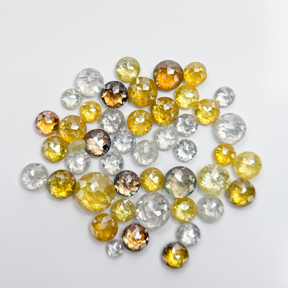 2-3 MM Round Rose Cut White & Yellow Natural Fancy Diamond