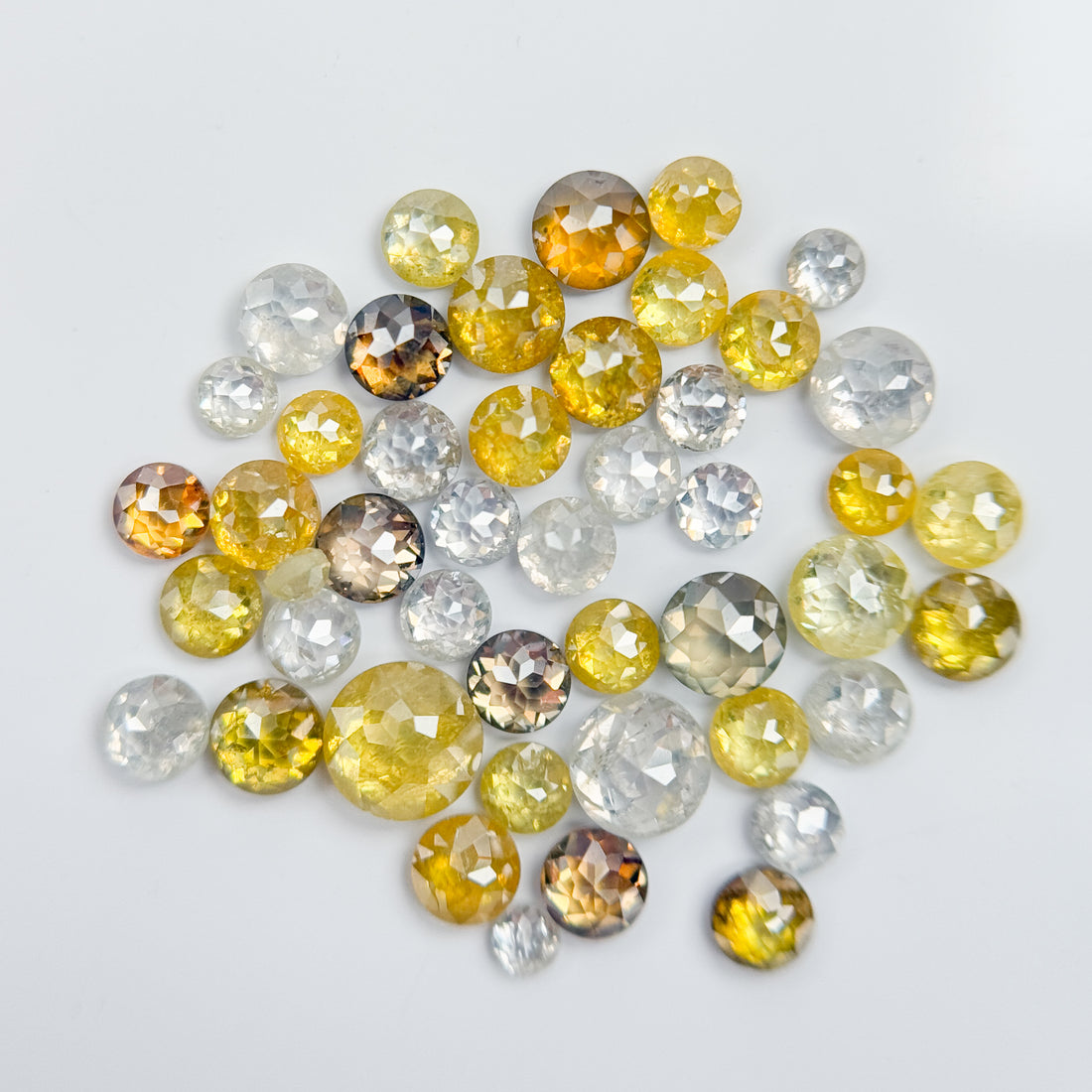 2 to 3 MM Round Rose Cut White and Yellow Natural Fancy Diamond