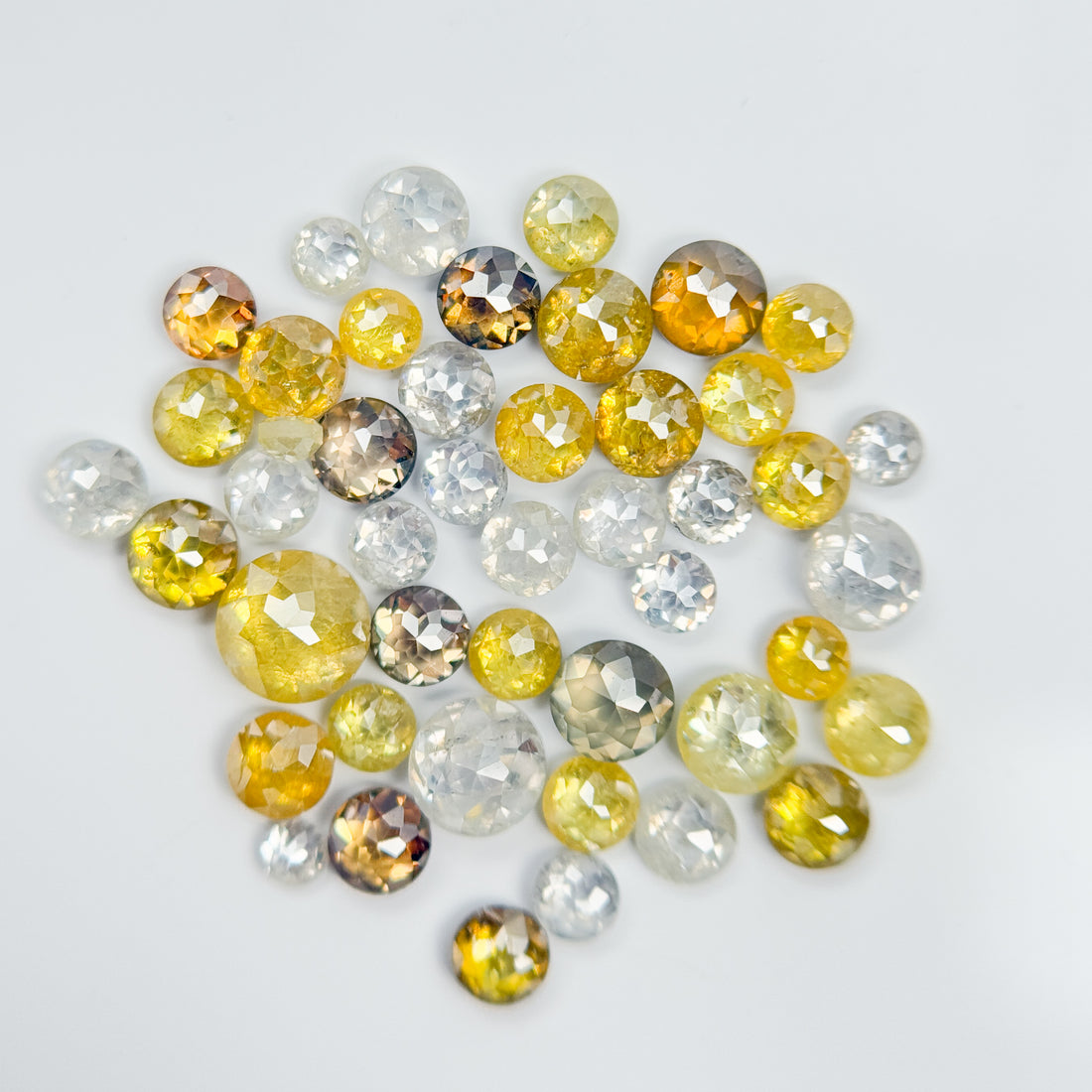 2 to 3 MM Round Rose Cut White and Yellow Natural Fancy Diamond