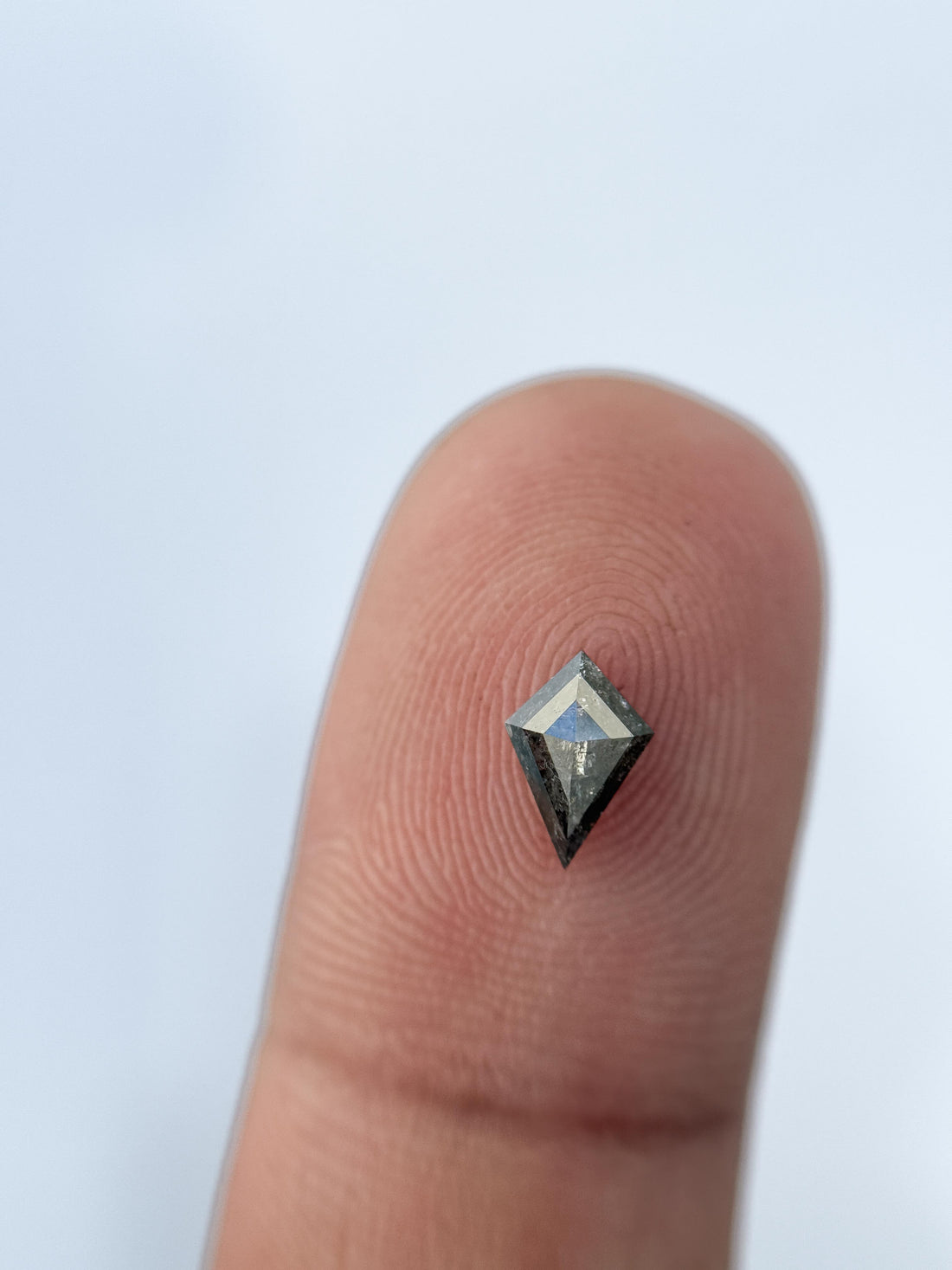 0.50 Ct Kite Rose Cut Grey Natural Salt and Pepper Diamond