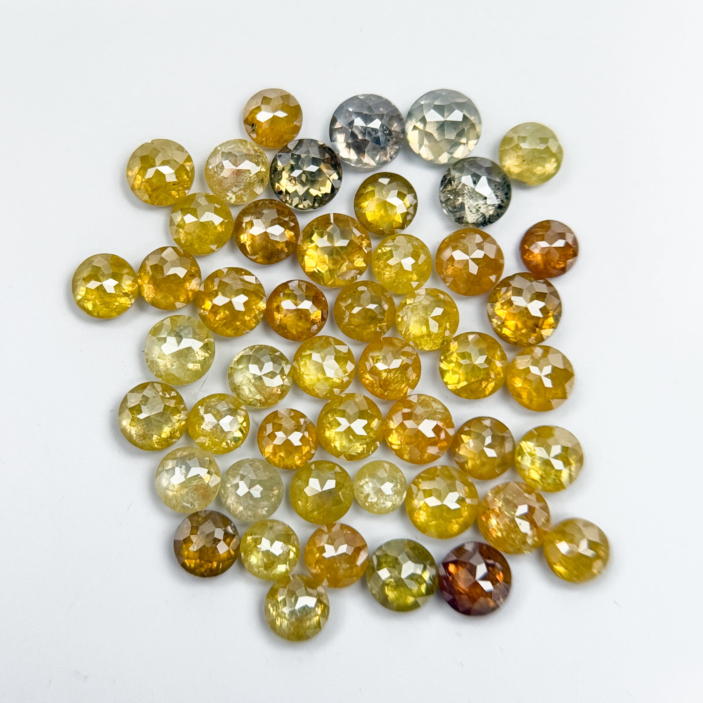 10 Ct Round Rose Cut Yellow Natural Fancy Diamond