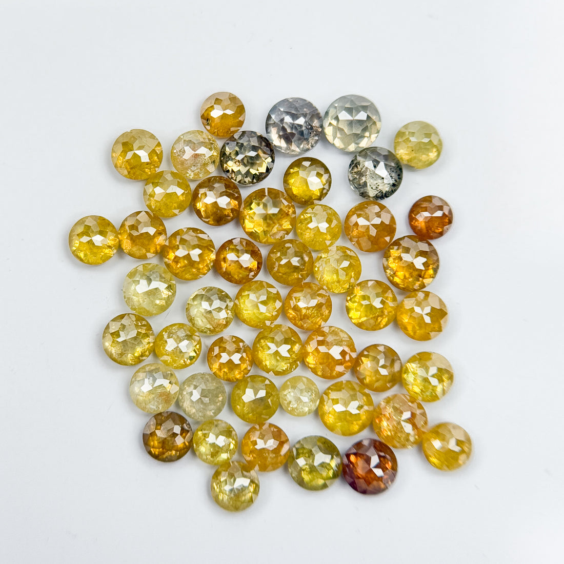 10 Ct Round Rose Cut Yellow Natural Fancy Diamond