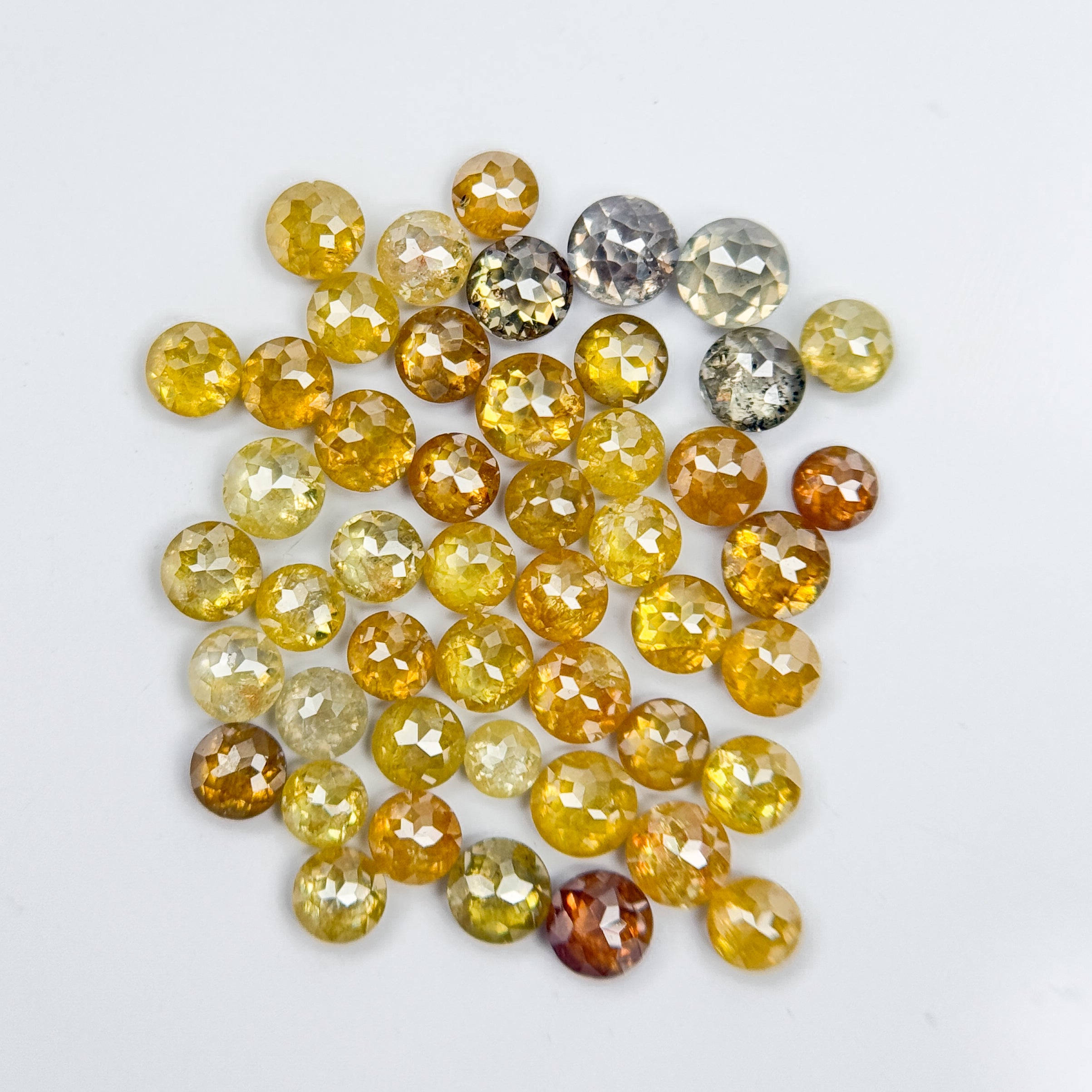 10 Ct Round Rose Cut Yellow Natural Fancy Diamond