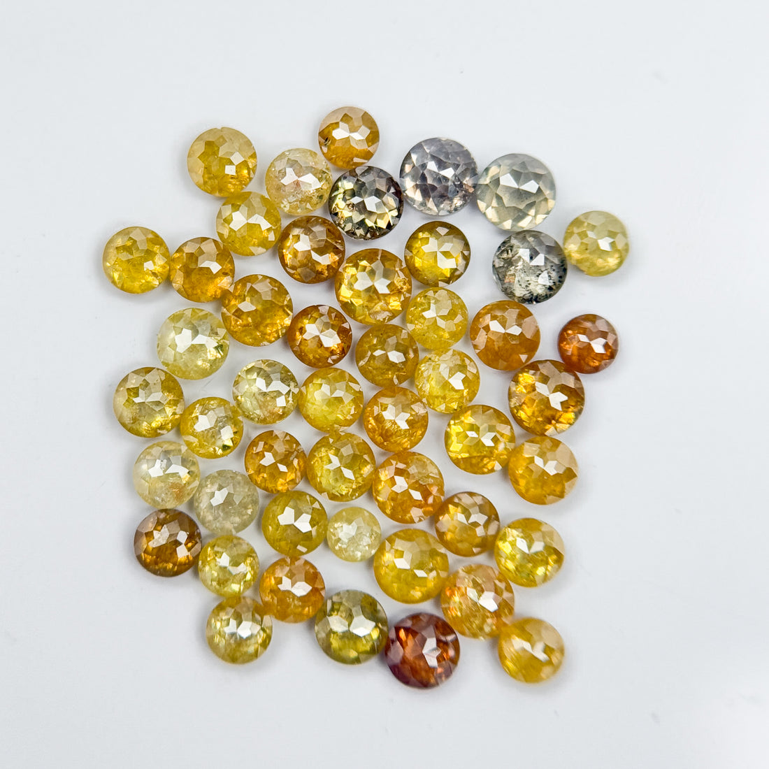 10 Ct Round Rose Cut Yellow Natural Fancy Diamond