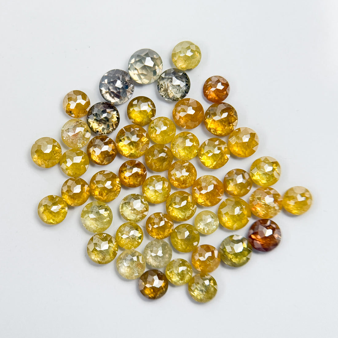 10 Ct Round Rose Cut Yellow Natural Fancy Diamond