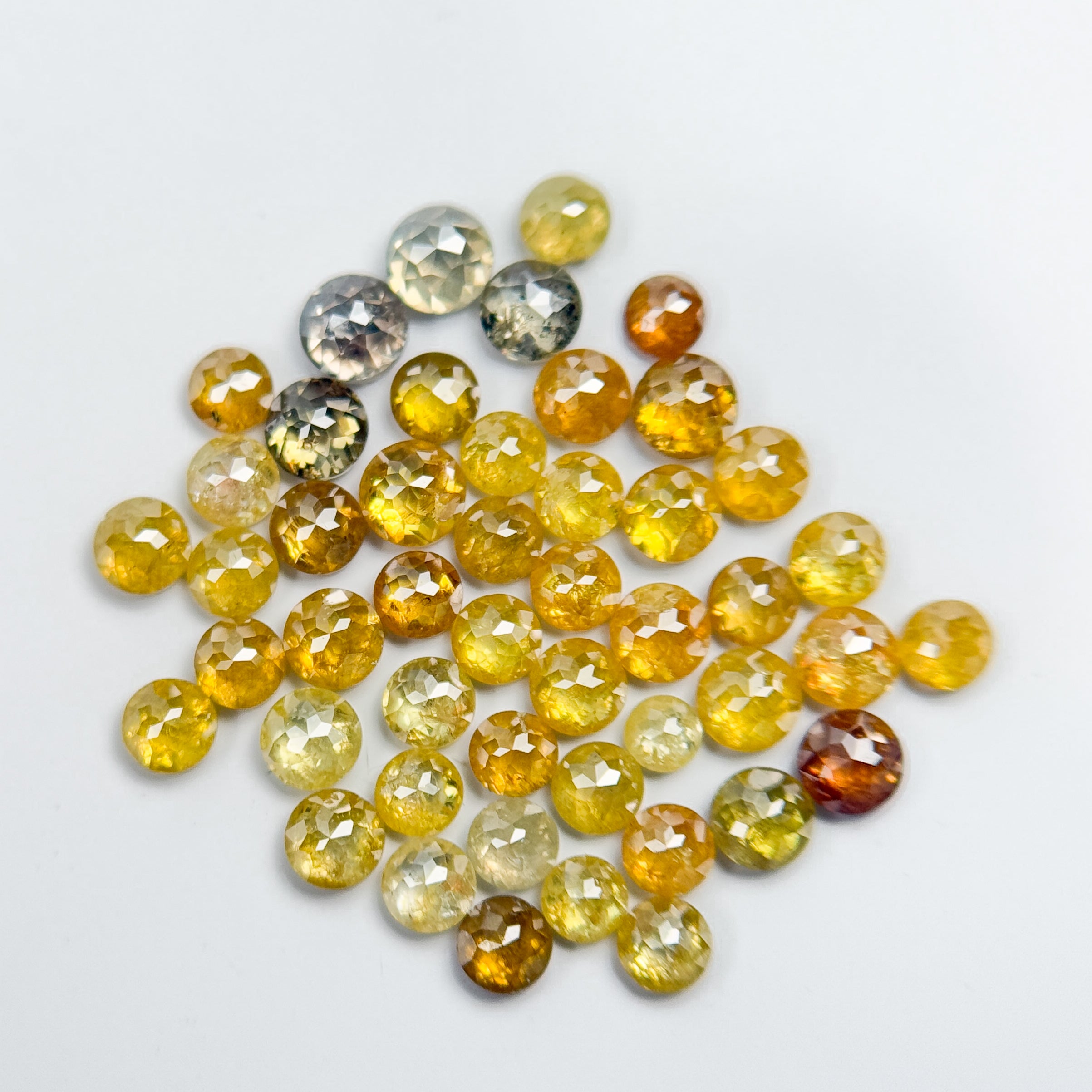 10 Ct Round Rose Cut Yellow Natural Fancy Diamond
