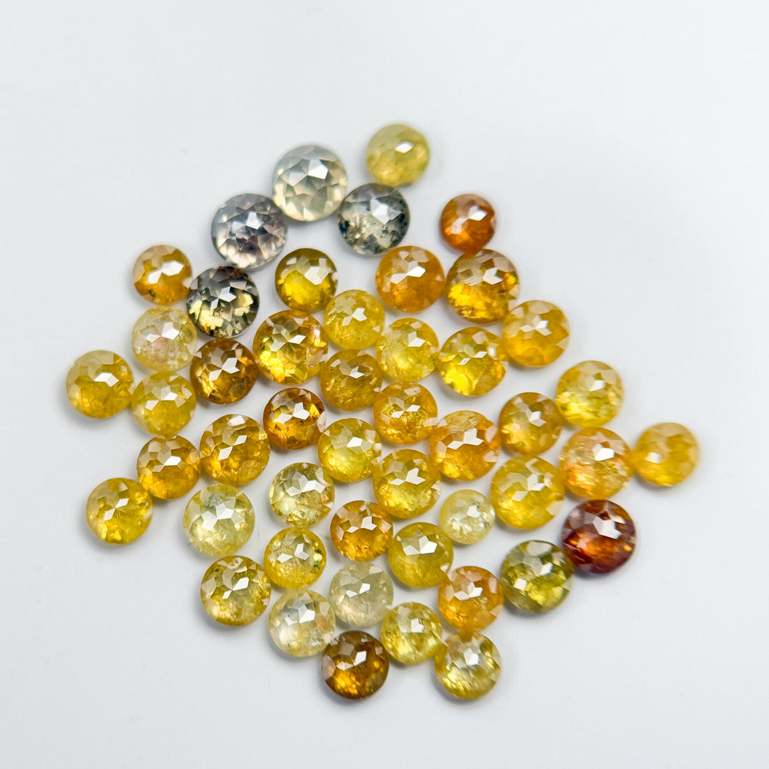 10 Ct Round Rose Cut Yellow Natural Fancy Diamond