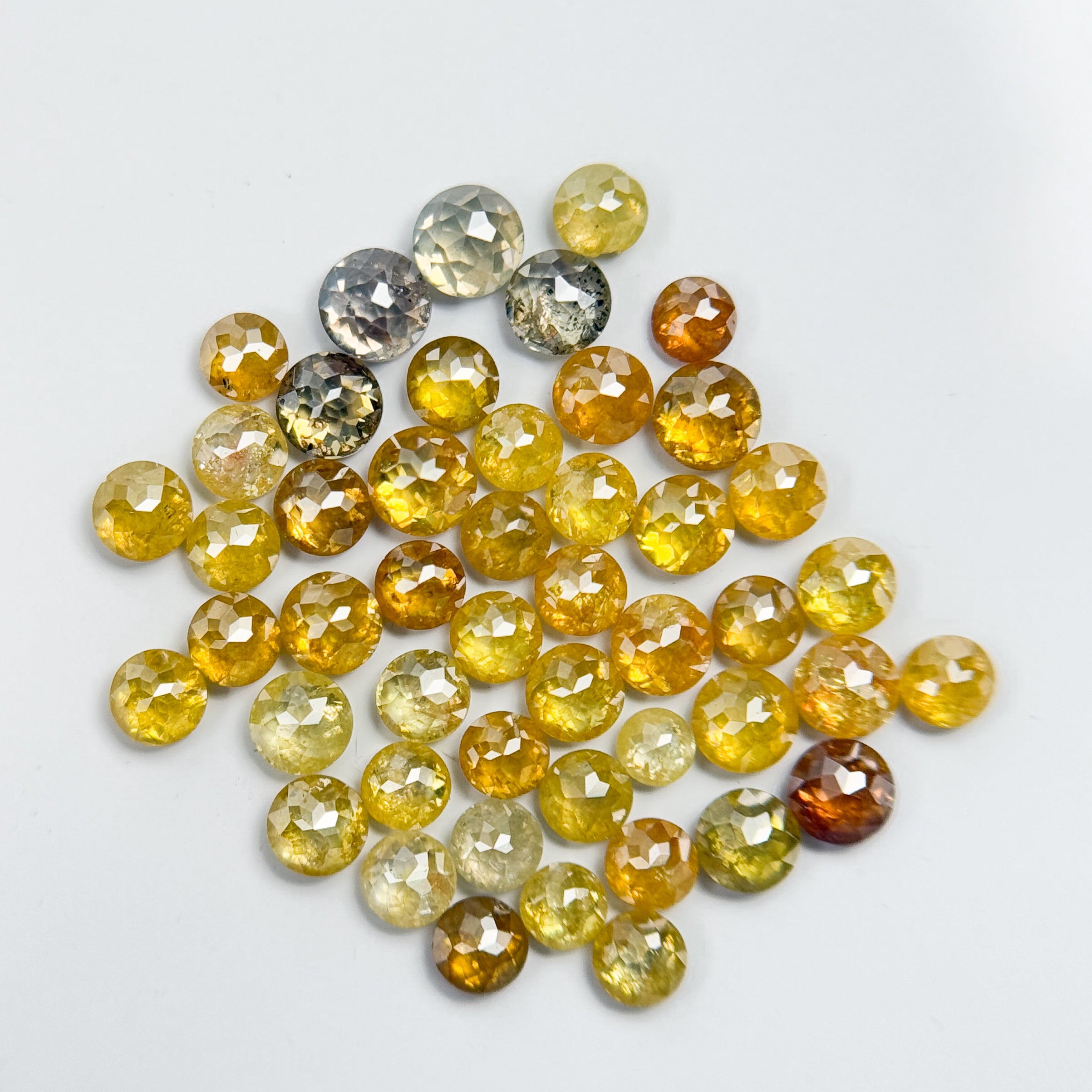 10 Ct Round Rose Cut Yellow Natural Fancy Diamond